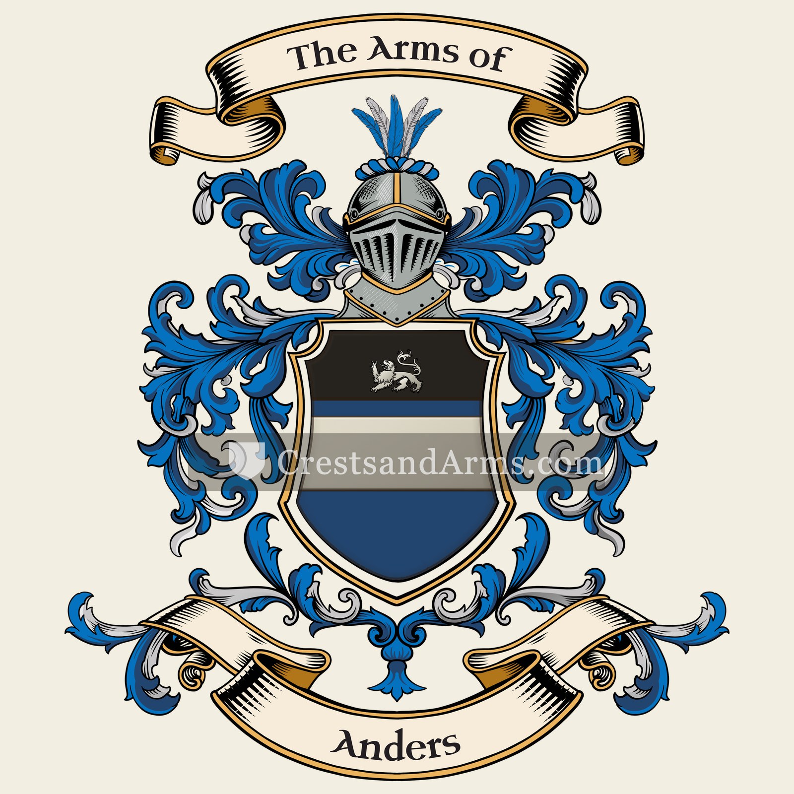 The Anders coat of arms, drawn from the recorded blazon