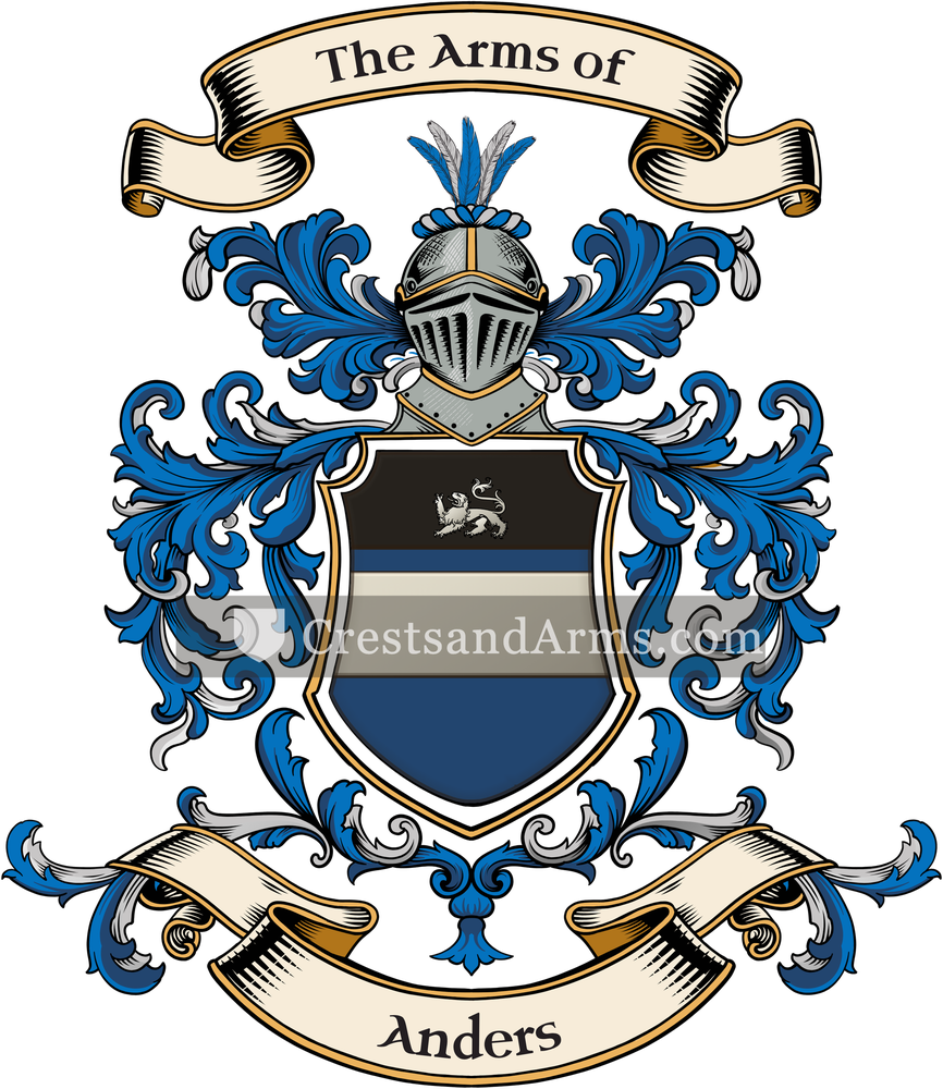 The Anders coat of arms, drawn from the recorded blazon