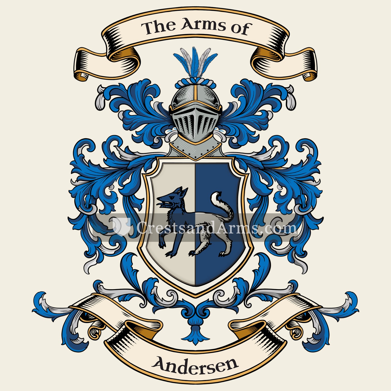 The Andersen coat of arms, drawn from the recorded blazon