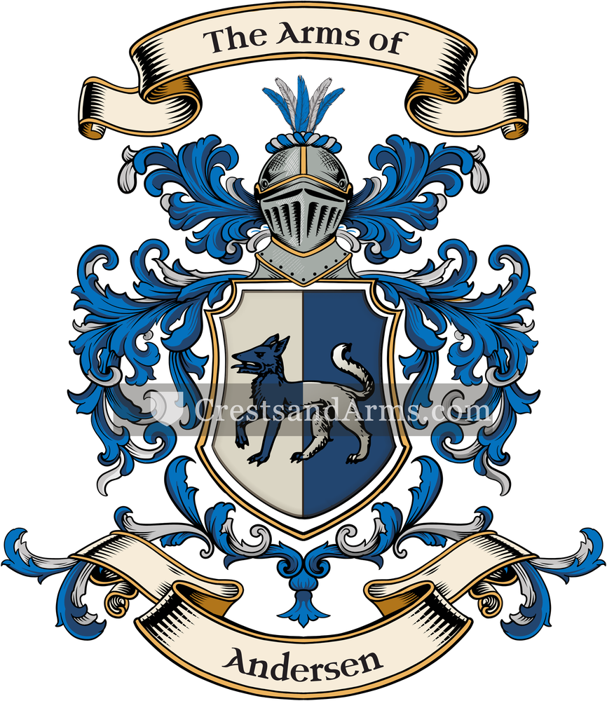 The Andersen coat of arms, drawn from the recorded blazon