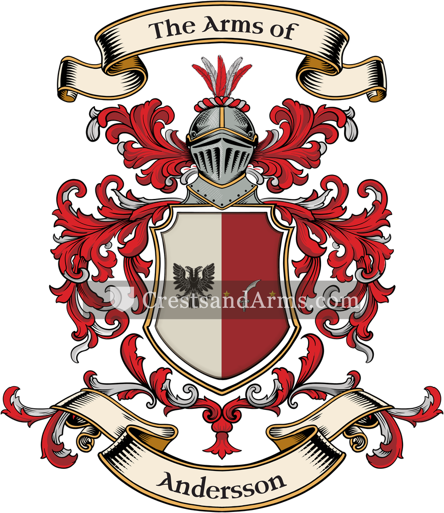 The Andersson coat of arms, drawn from the recorded blazon