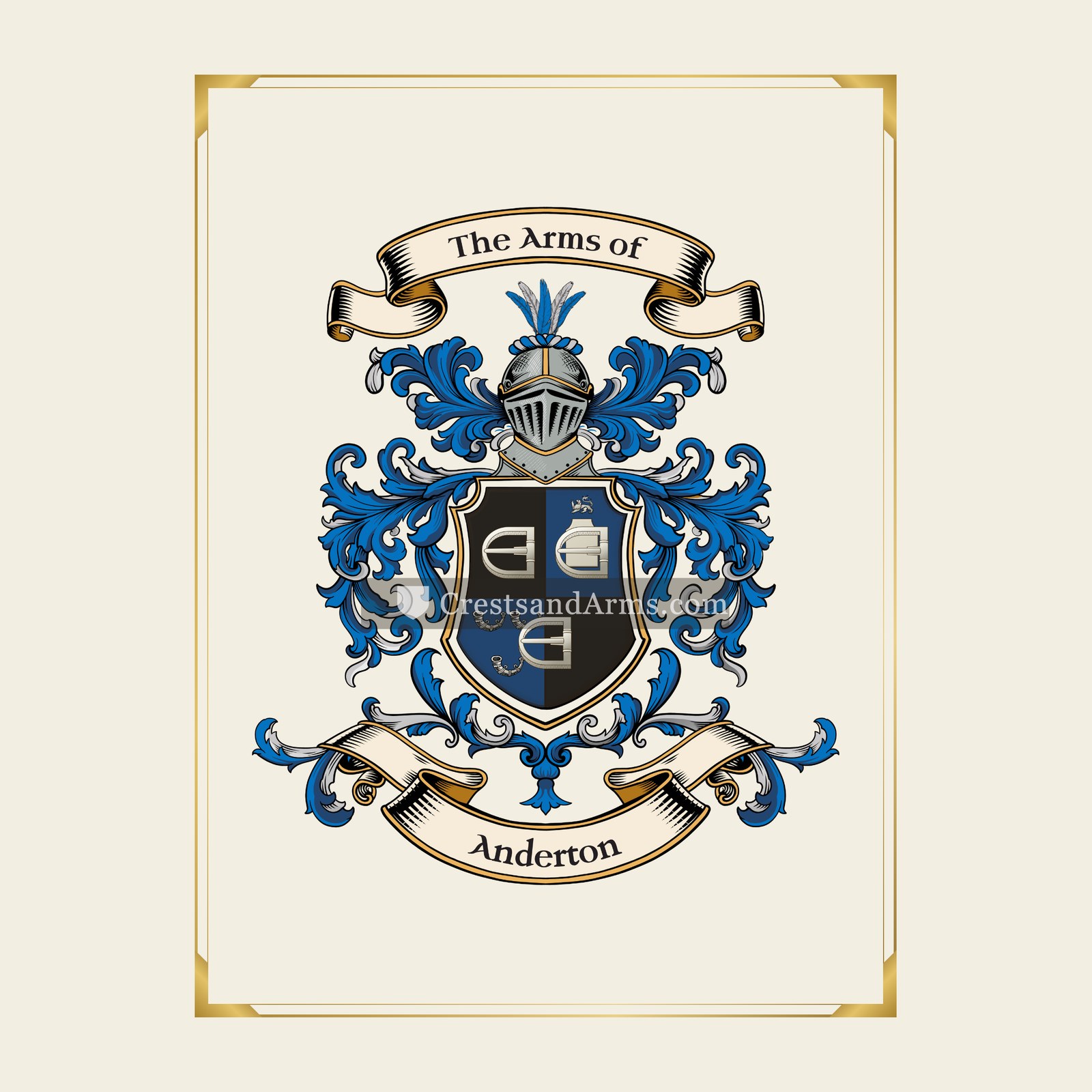 With gold border
