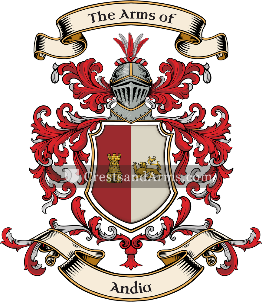 The Andia coat of arms, drawn from the recorded blazon