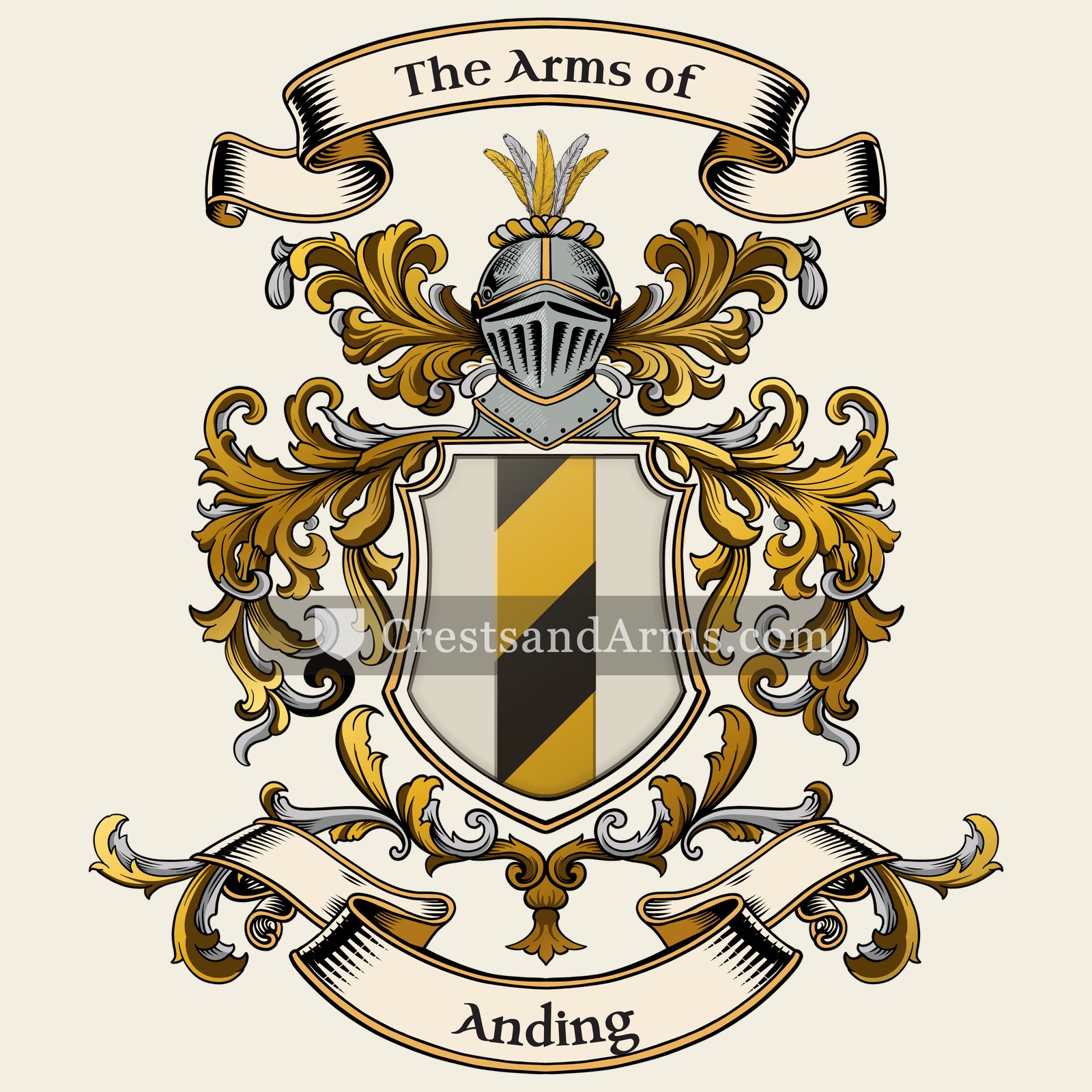 The Anding coat of arms, drawn from the recorded blazon