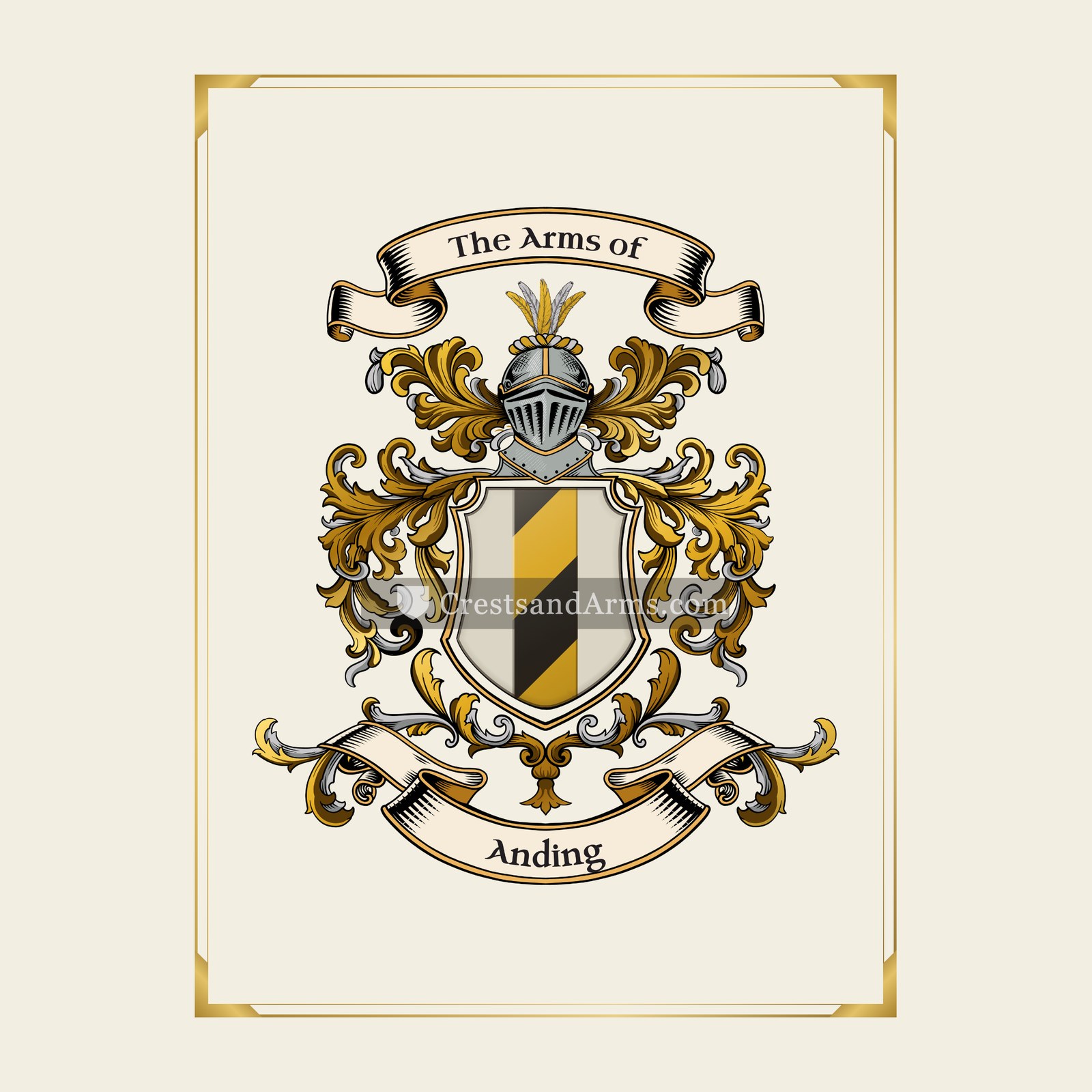 With gold border