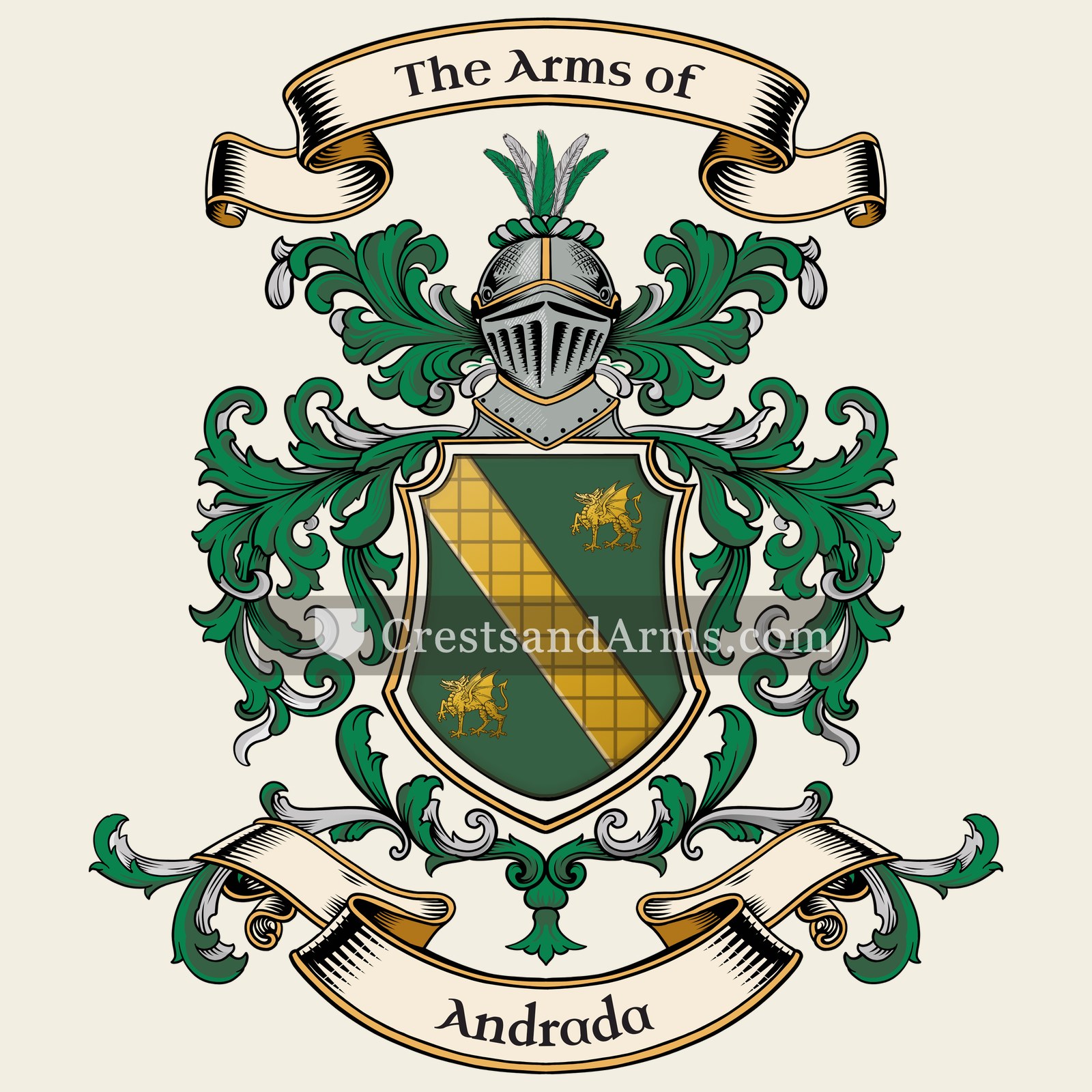 The Andrada coat of arms, drawn from the recorded blazon
