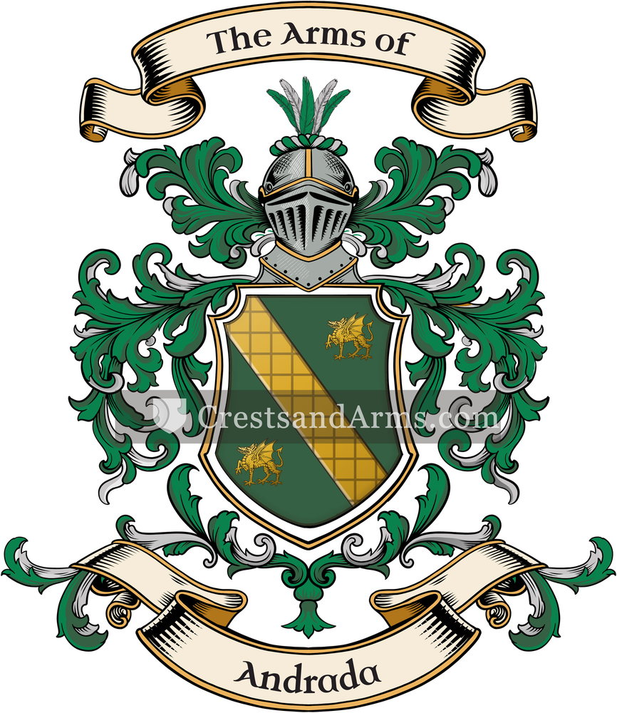 The Andrada coat of arms, drawn from the recorded blazon