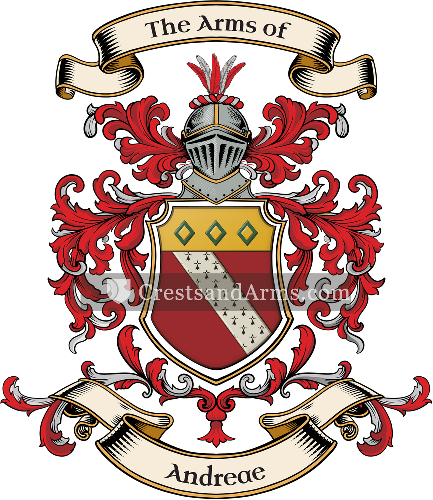 The Andreae coat of arms, drawn from the recorded blazon