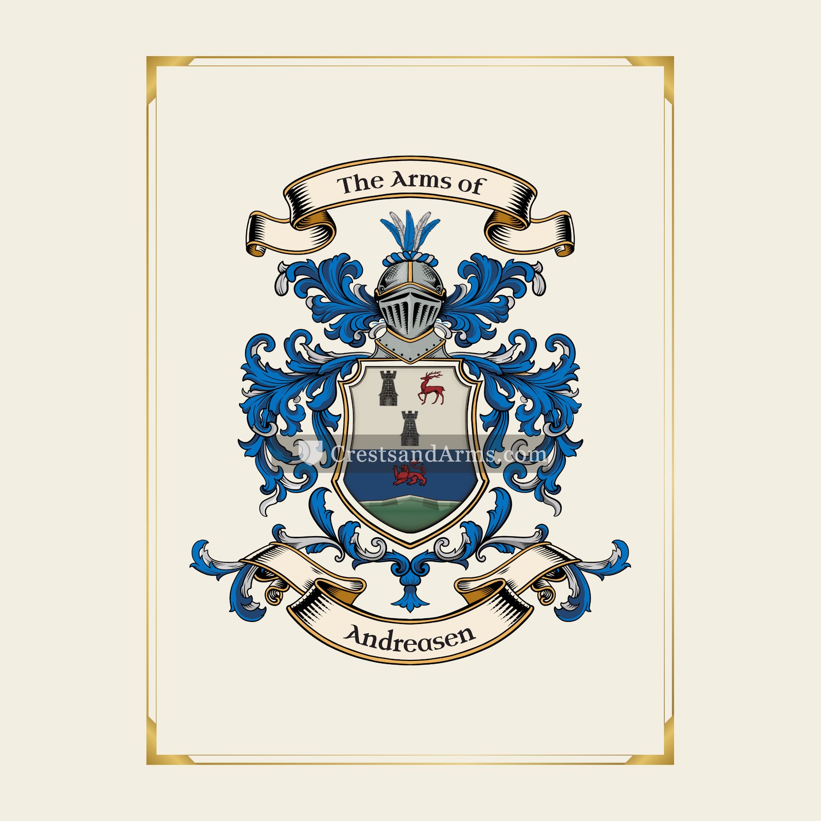 With gold border