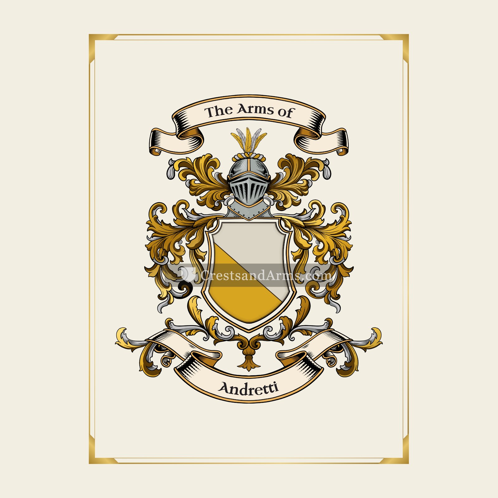 With gold border
