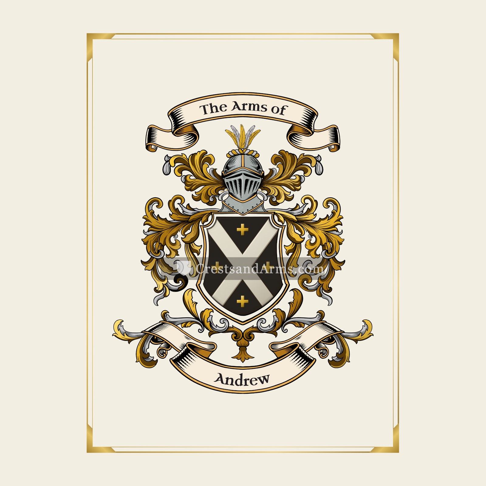 With gold border