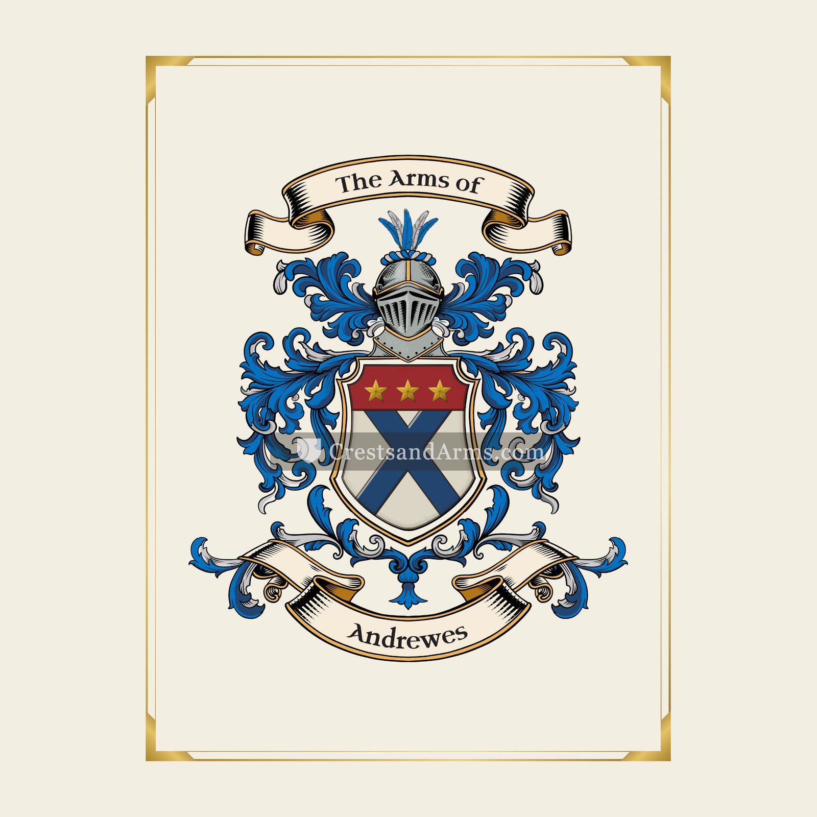 With gold border