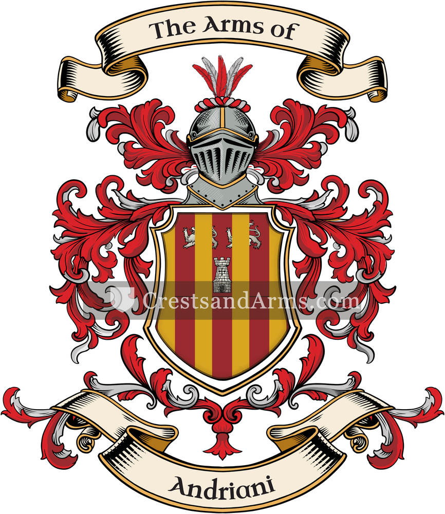 The Andriani coat of arms, drawn from the recorded blazon