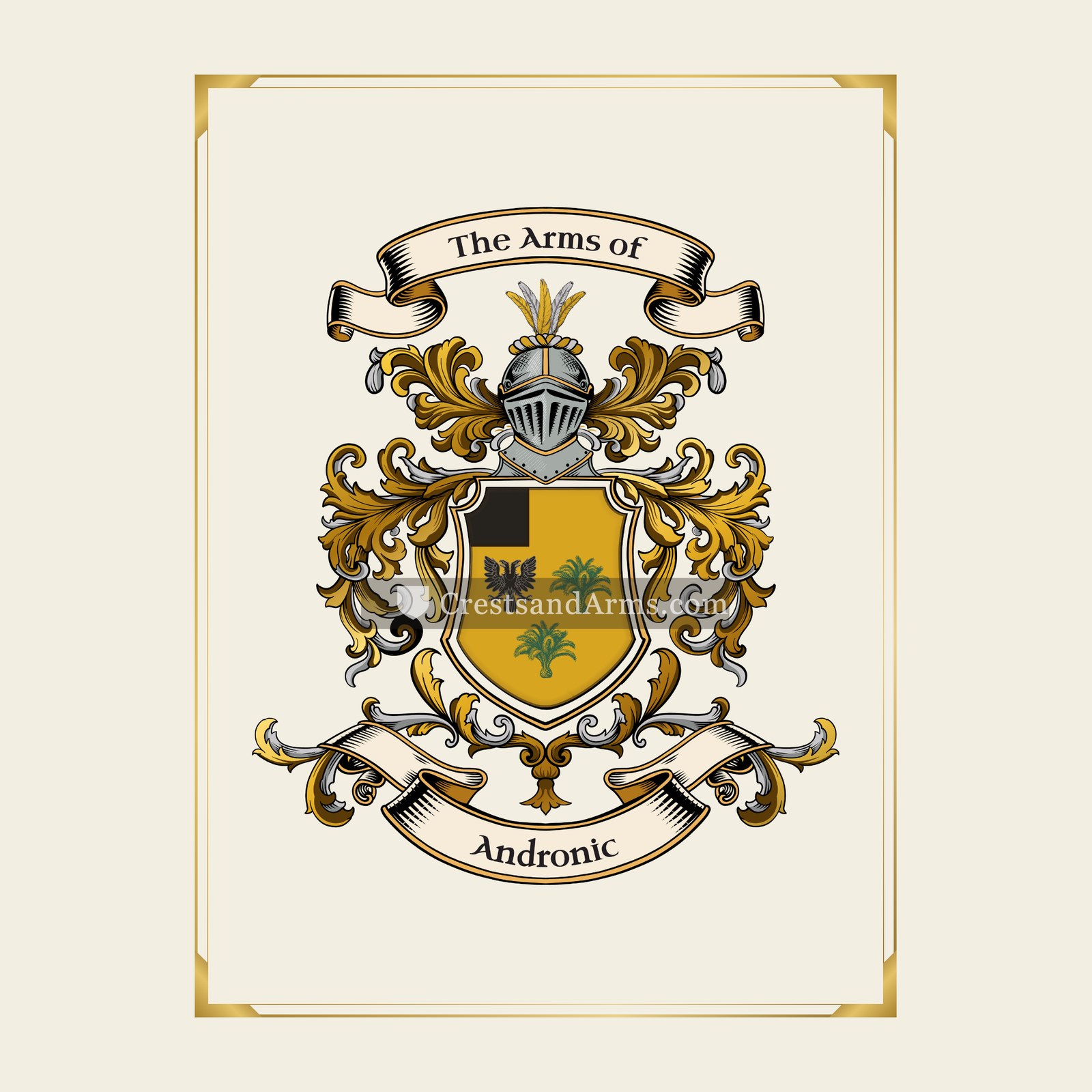 With gold border