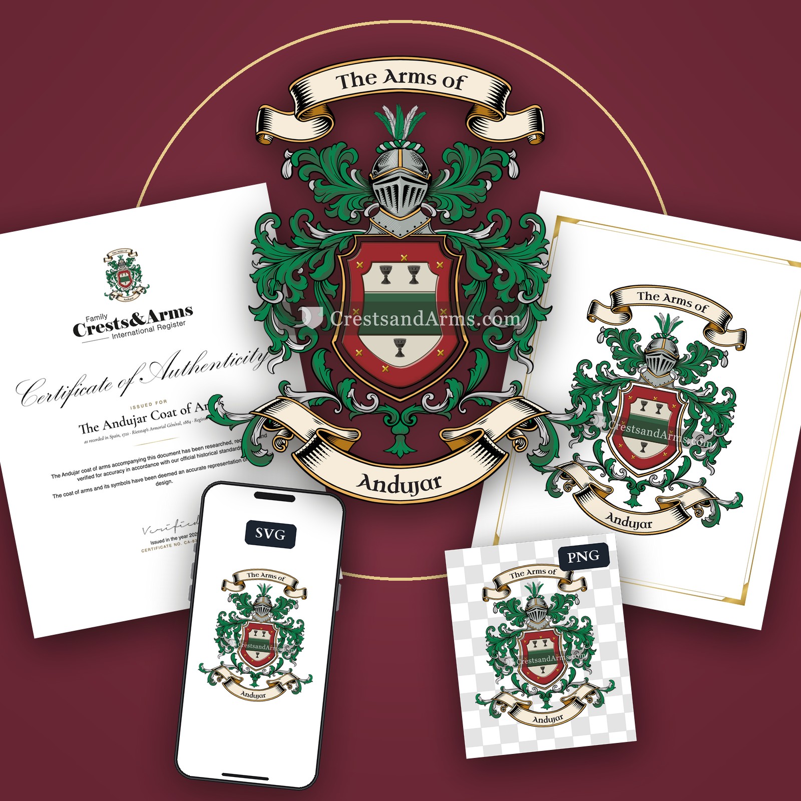 The Andujar arms on the coat of arms — digital pack