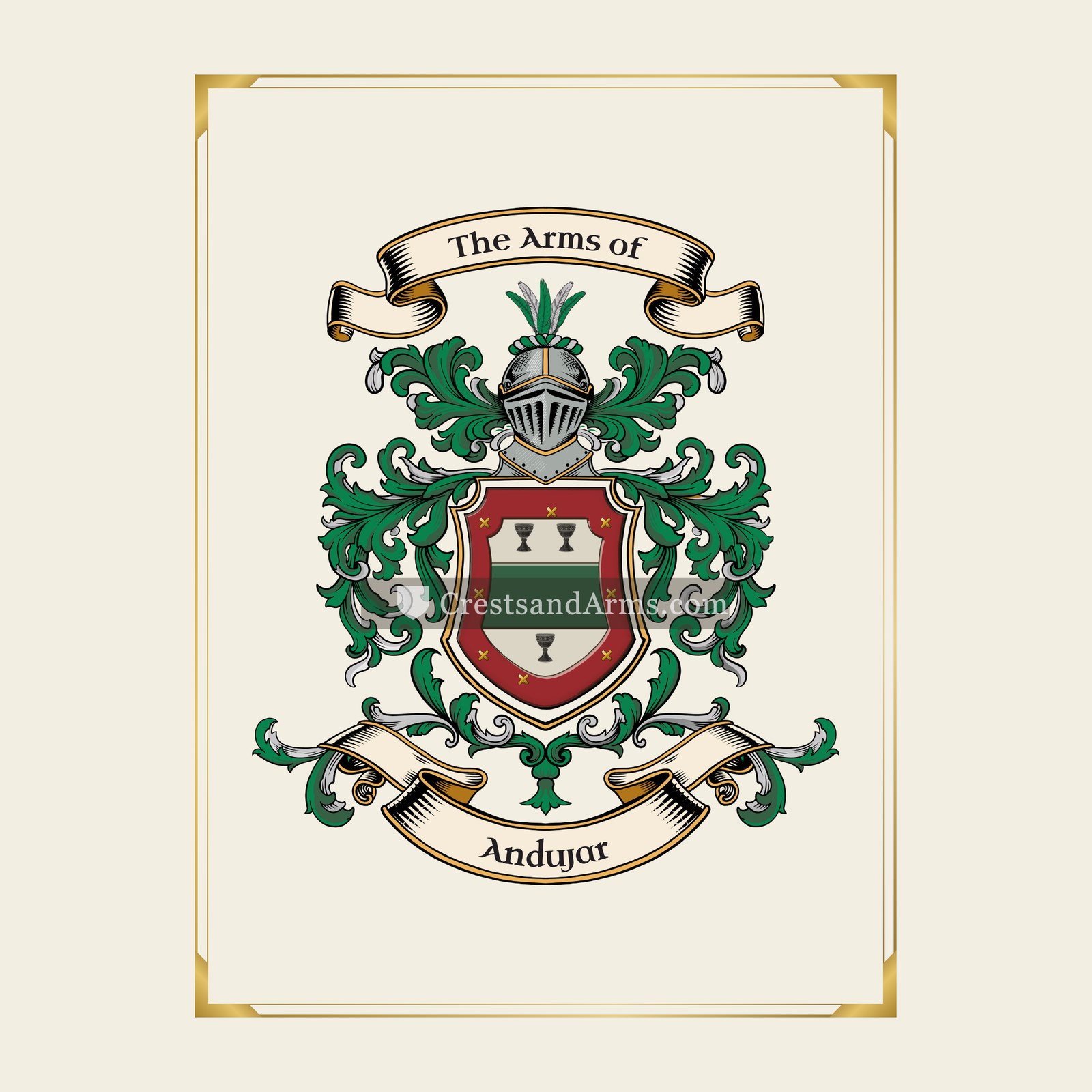 With gold border