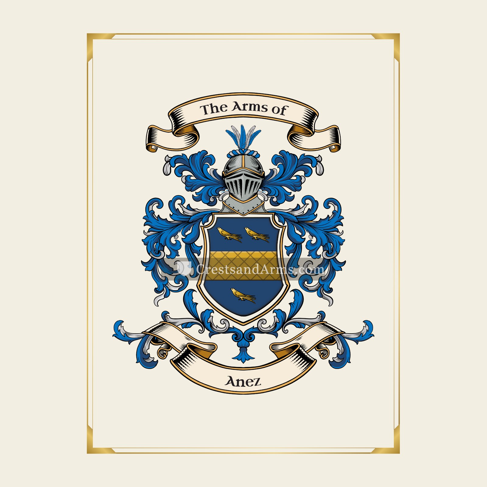 With gold border