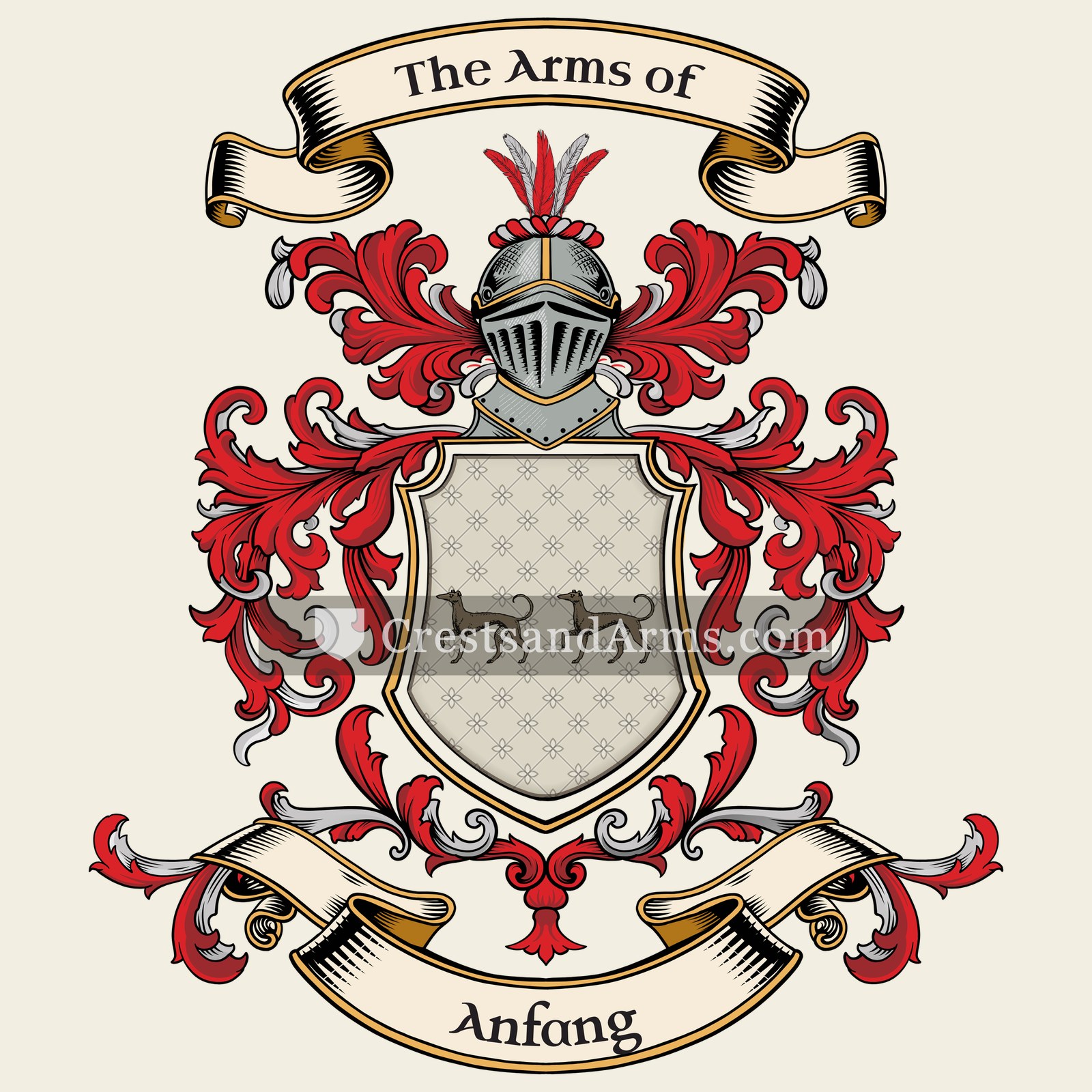 The Anfang coat of arms, drawn from the recorded blazon