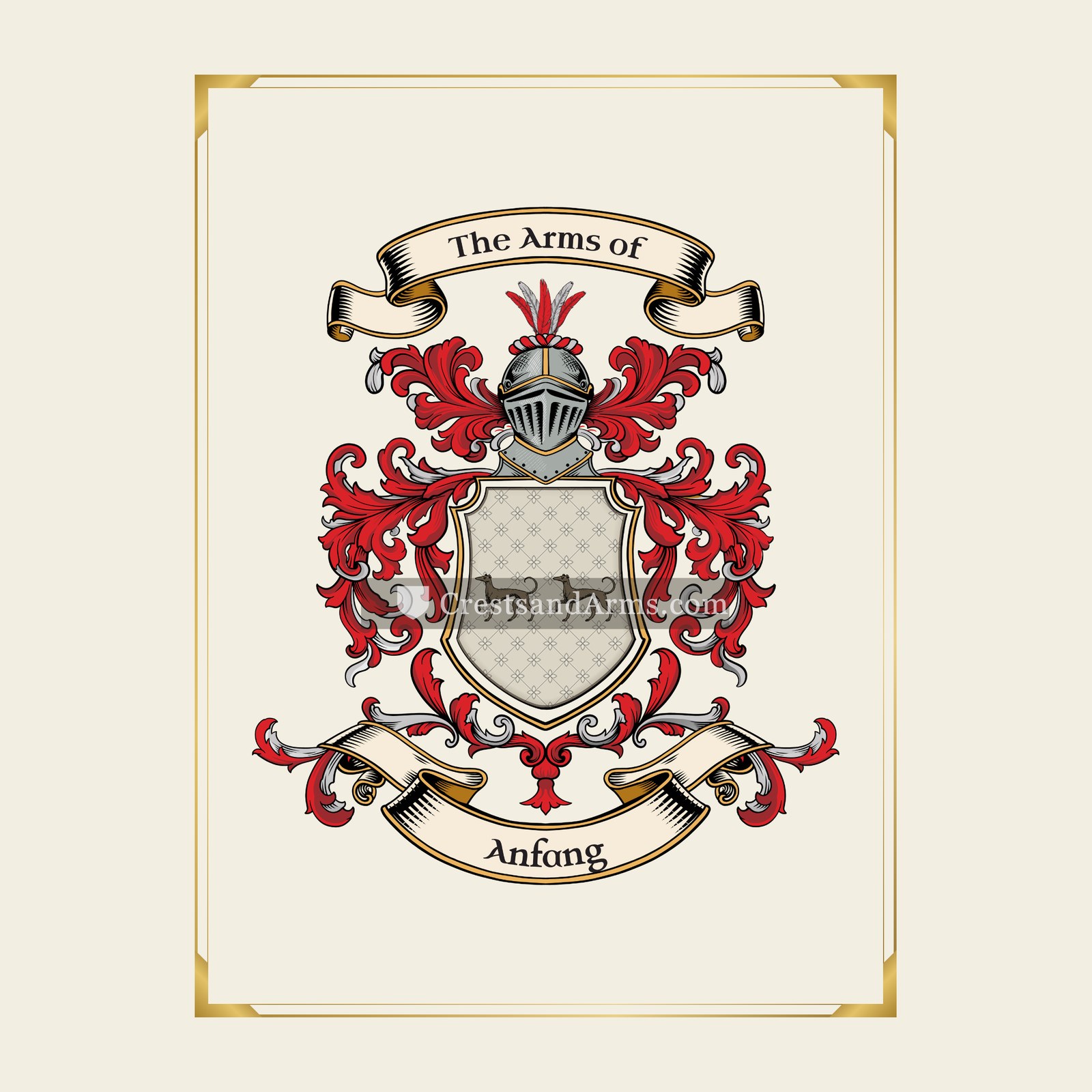 With gold border