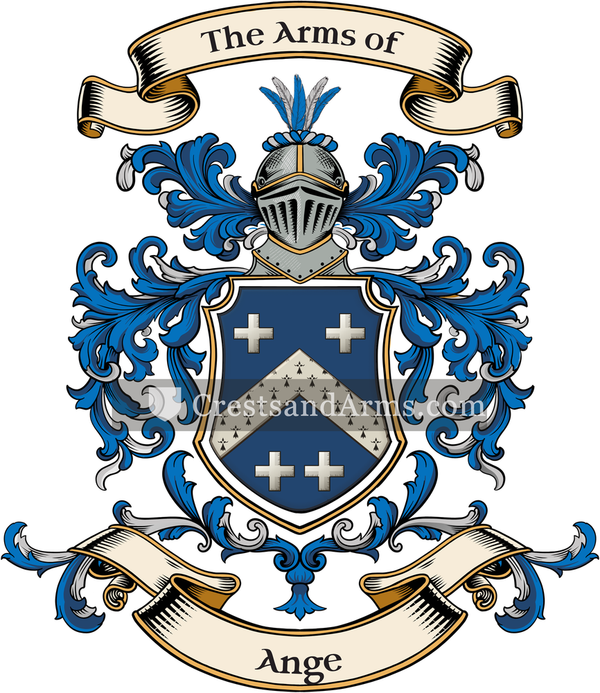 The Ange coat of arms, drawn from the recorded blazon