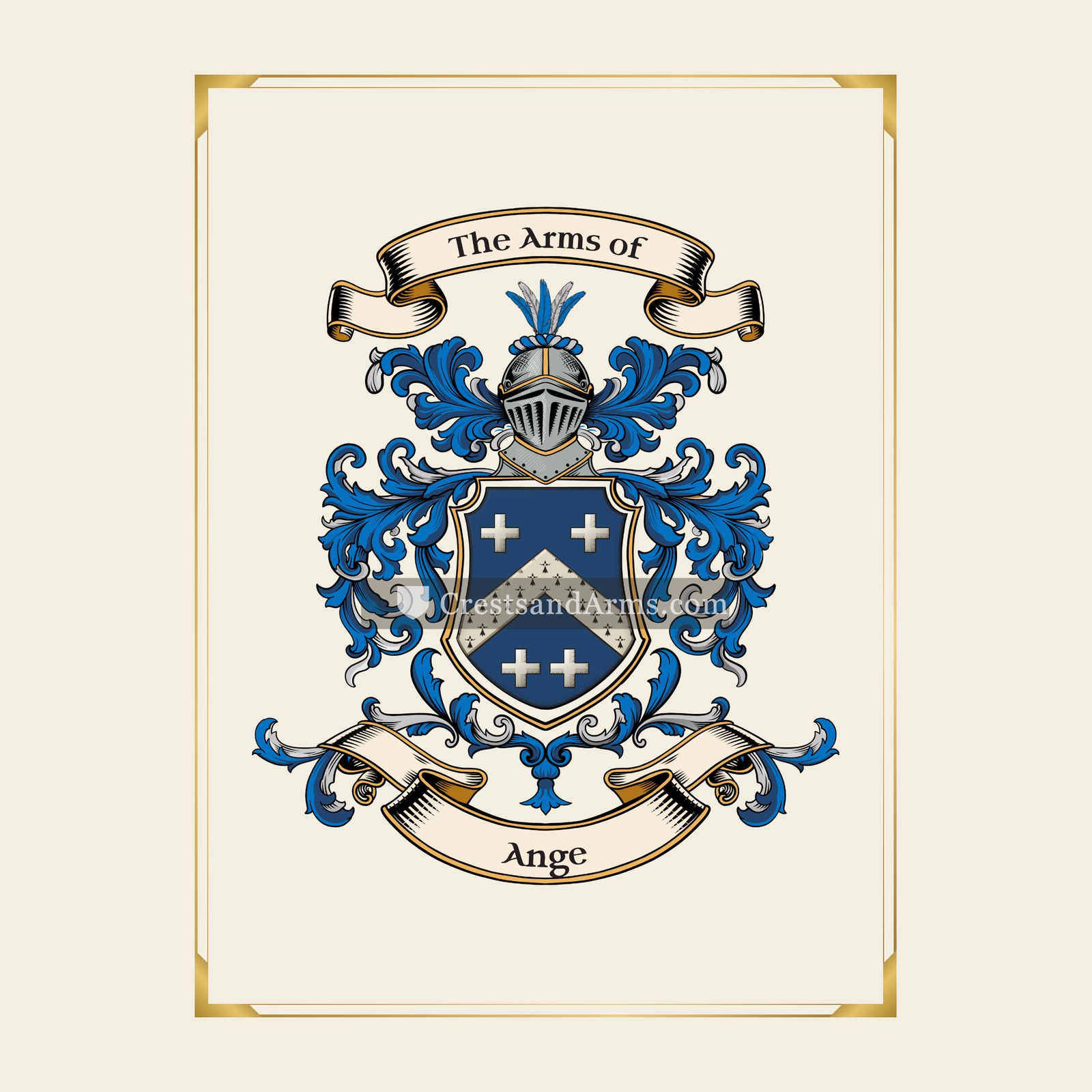 With gold border