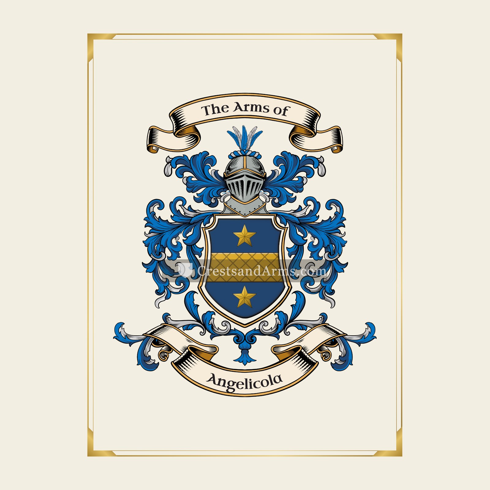 With gold border