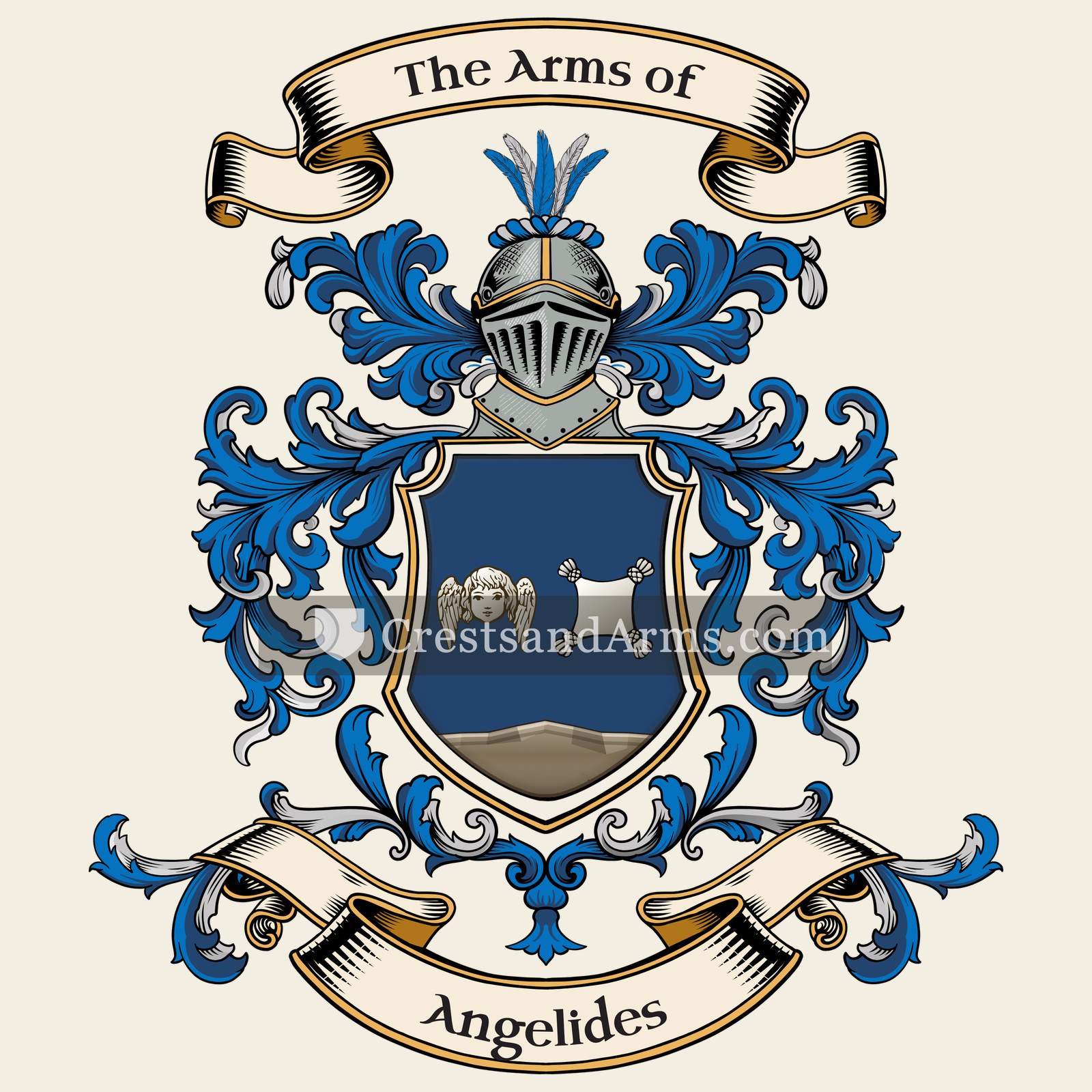 The Angelides coat of arms, drawn from the recorded blazon