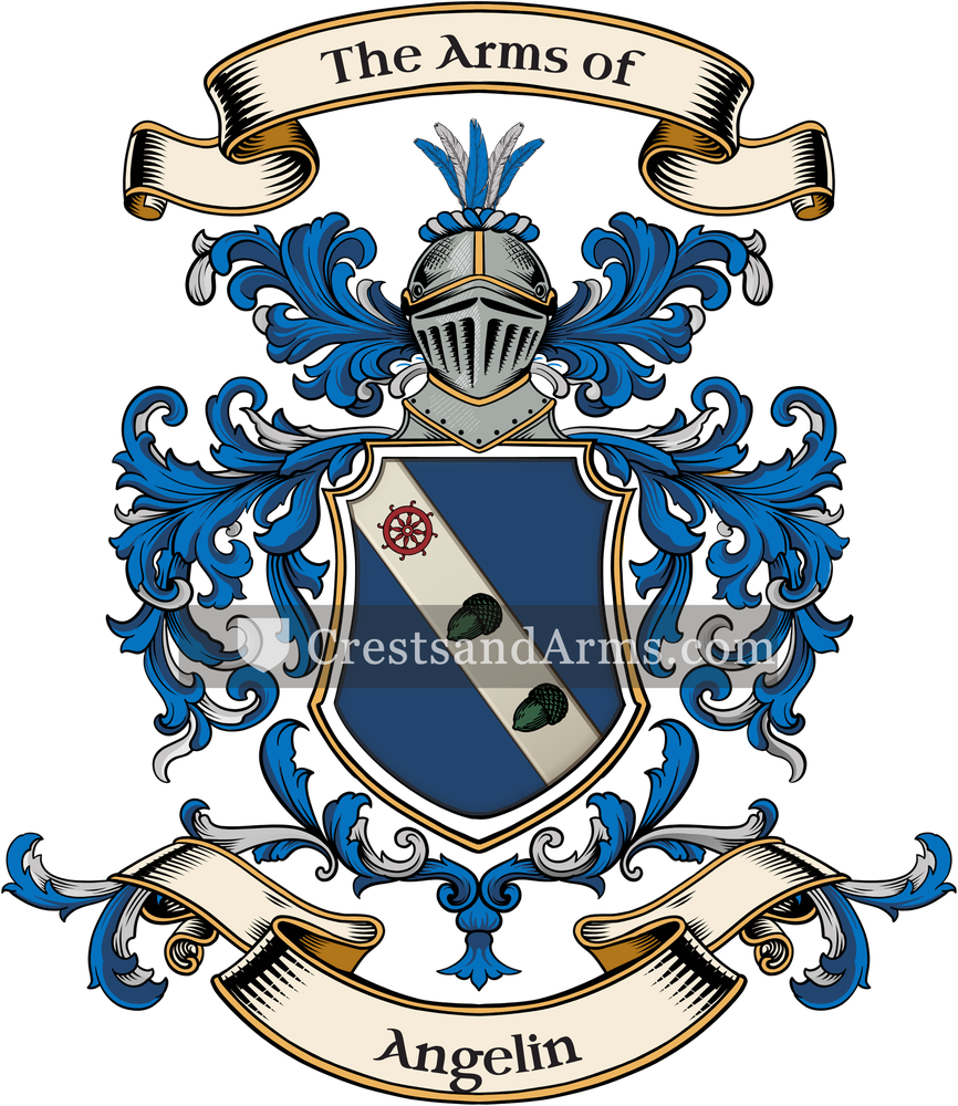 The Angelin coat of arms, drawn from the recorded blazon