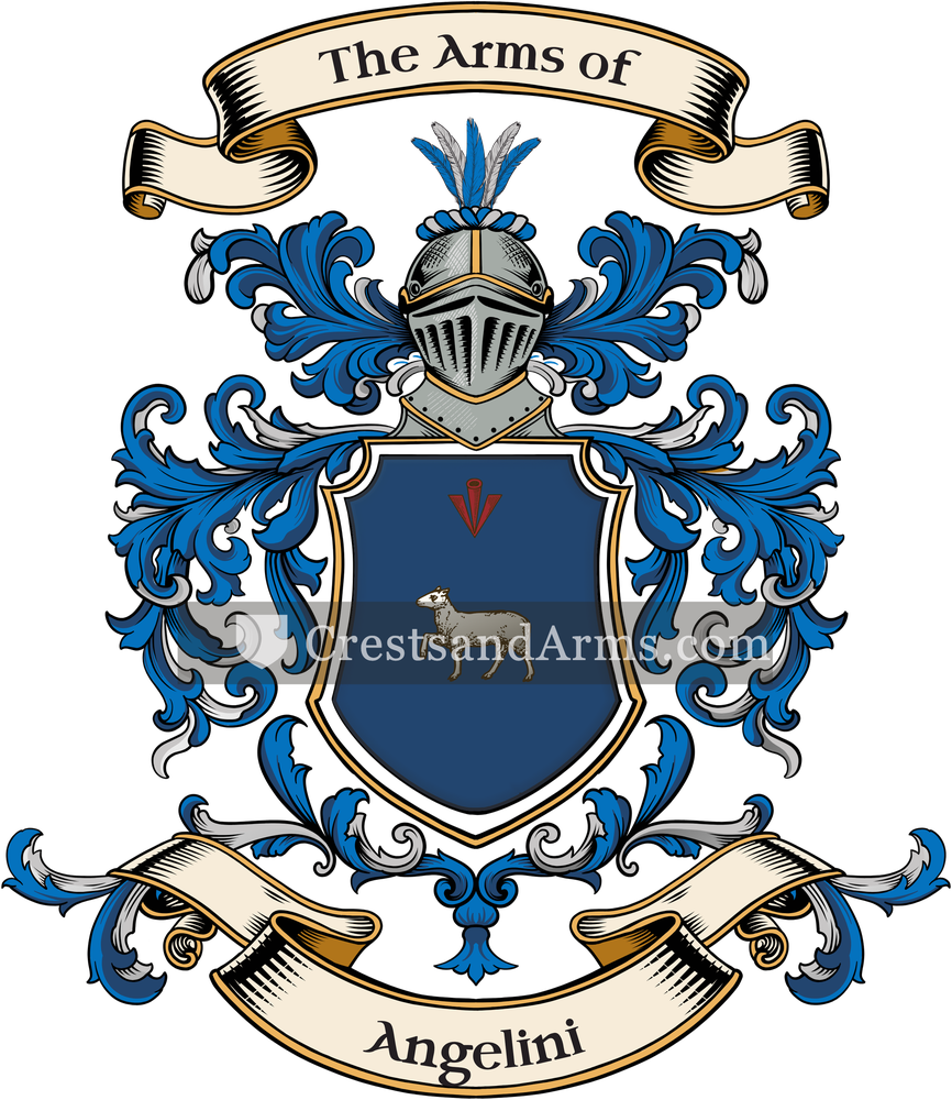 The Angelini coat of arms, drawn from the recorded blazon
