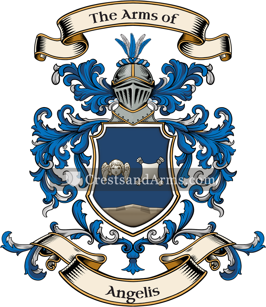 The Angelis coat of arms, drawn from the recorded blazon