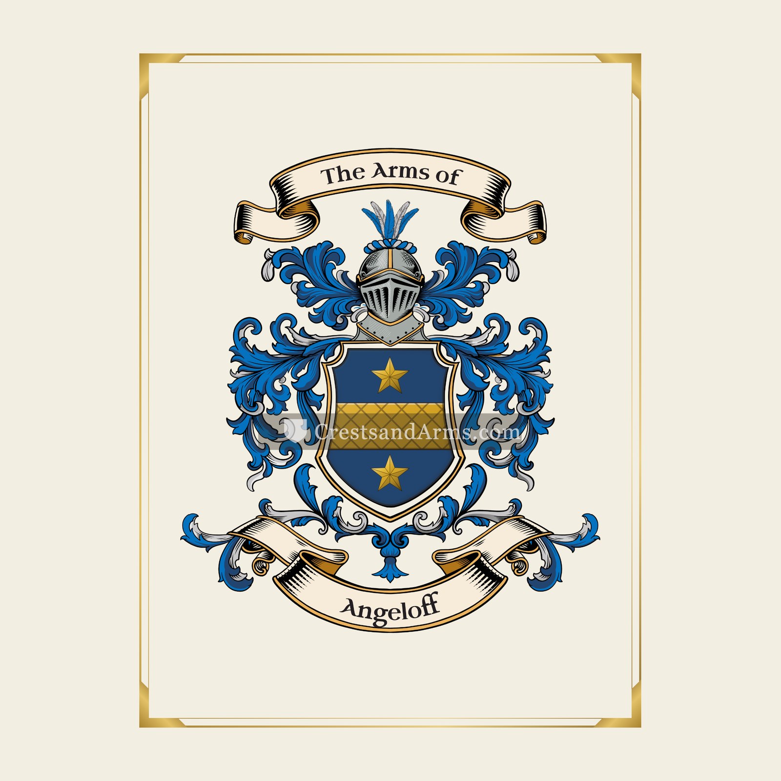 With gold border