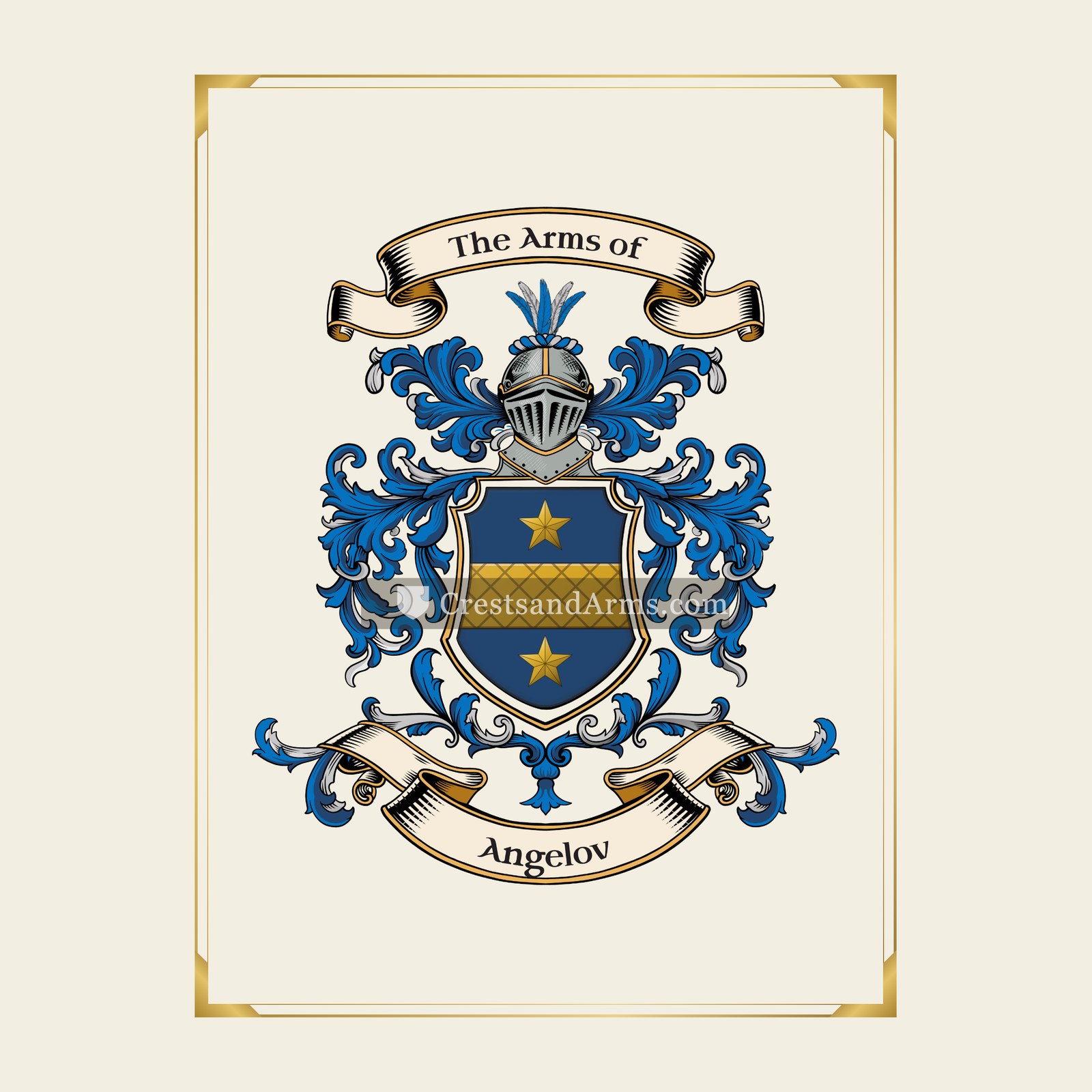 With gold border