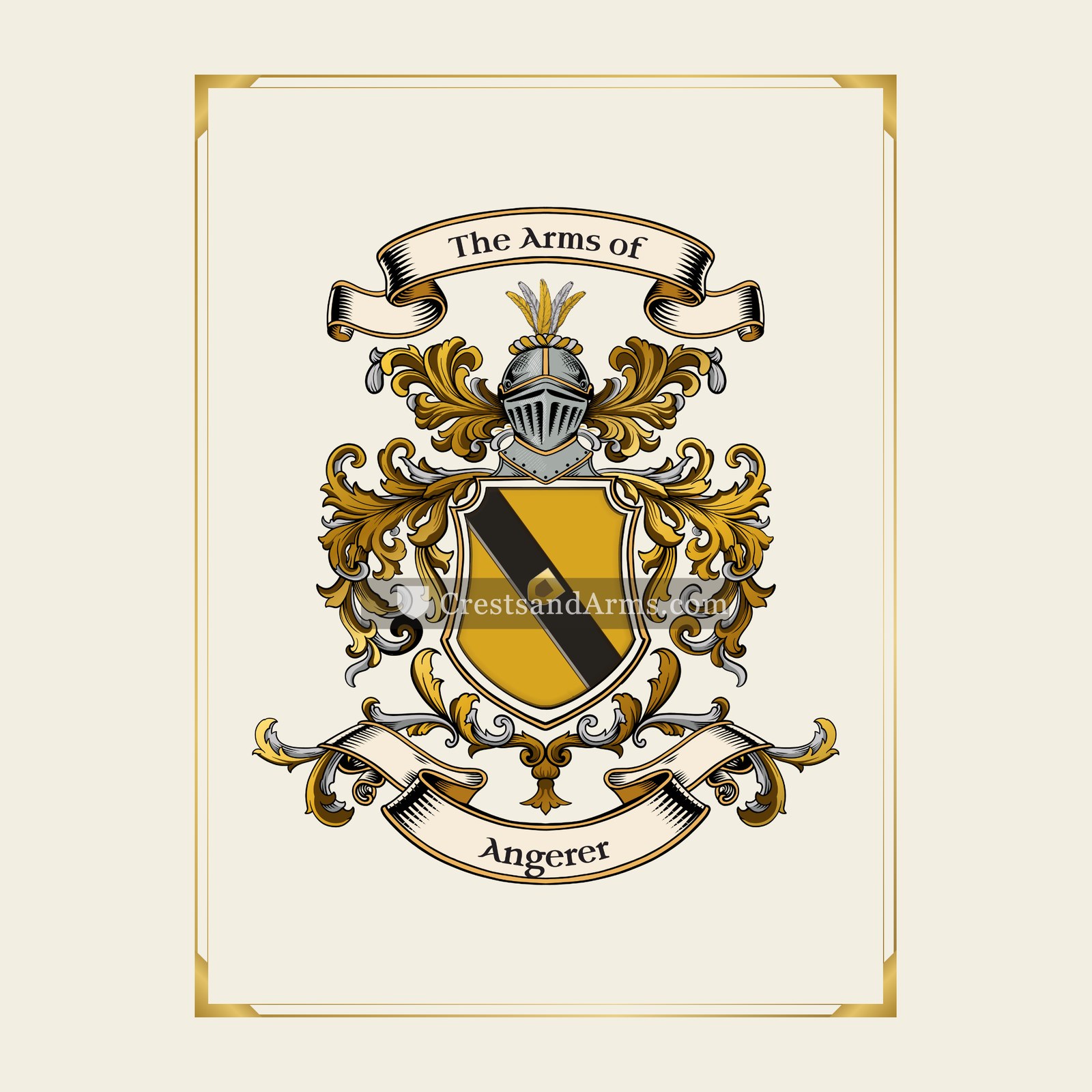 With gold border