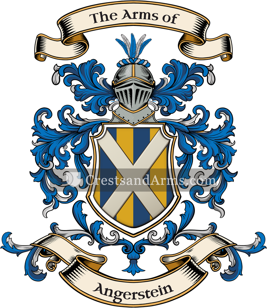 The Angerstein coat of arms, drawn from the recorded blazon