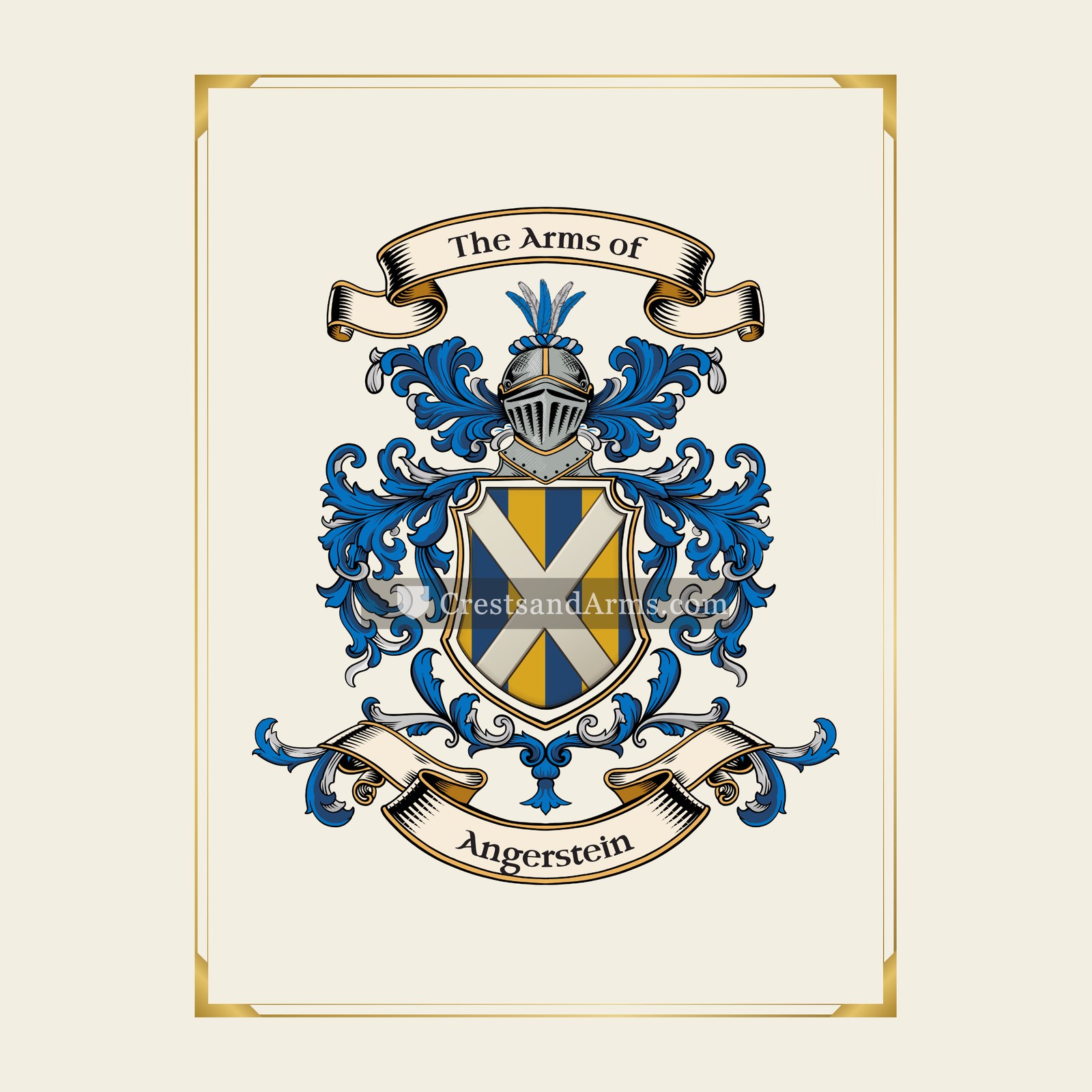 With gold border
