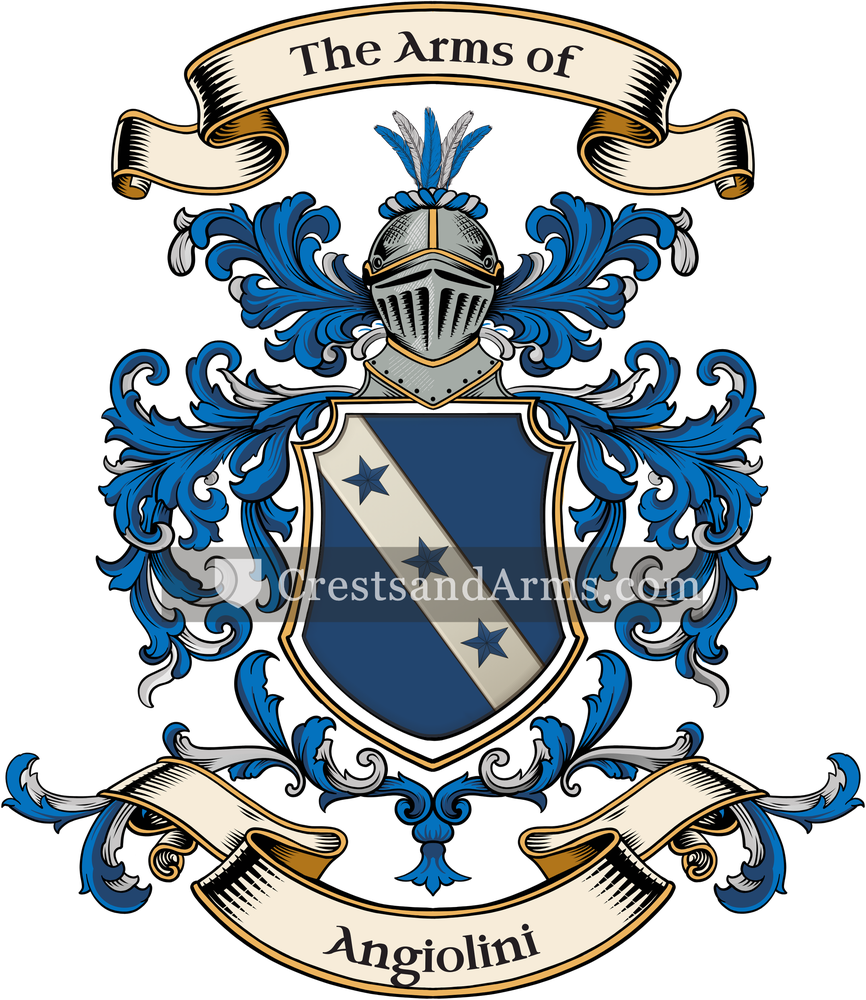 The Angiolini coat of arms, drawn from the recorded blazon