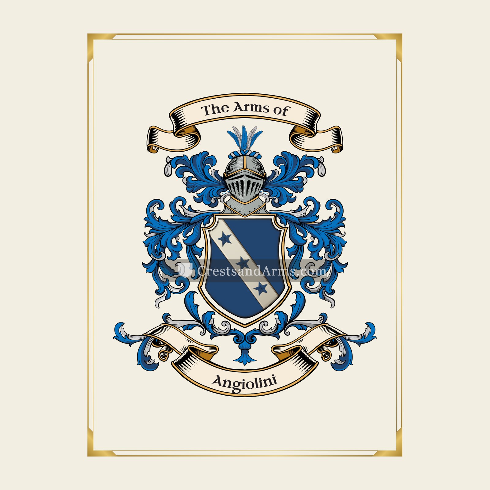 With gold border