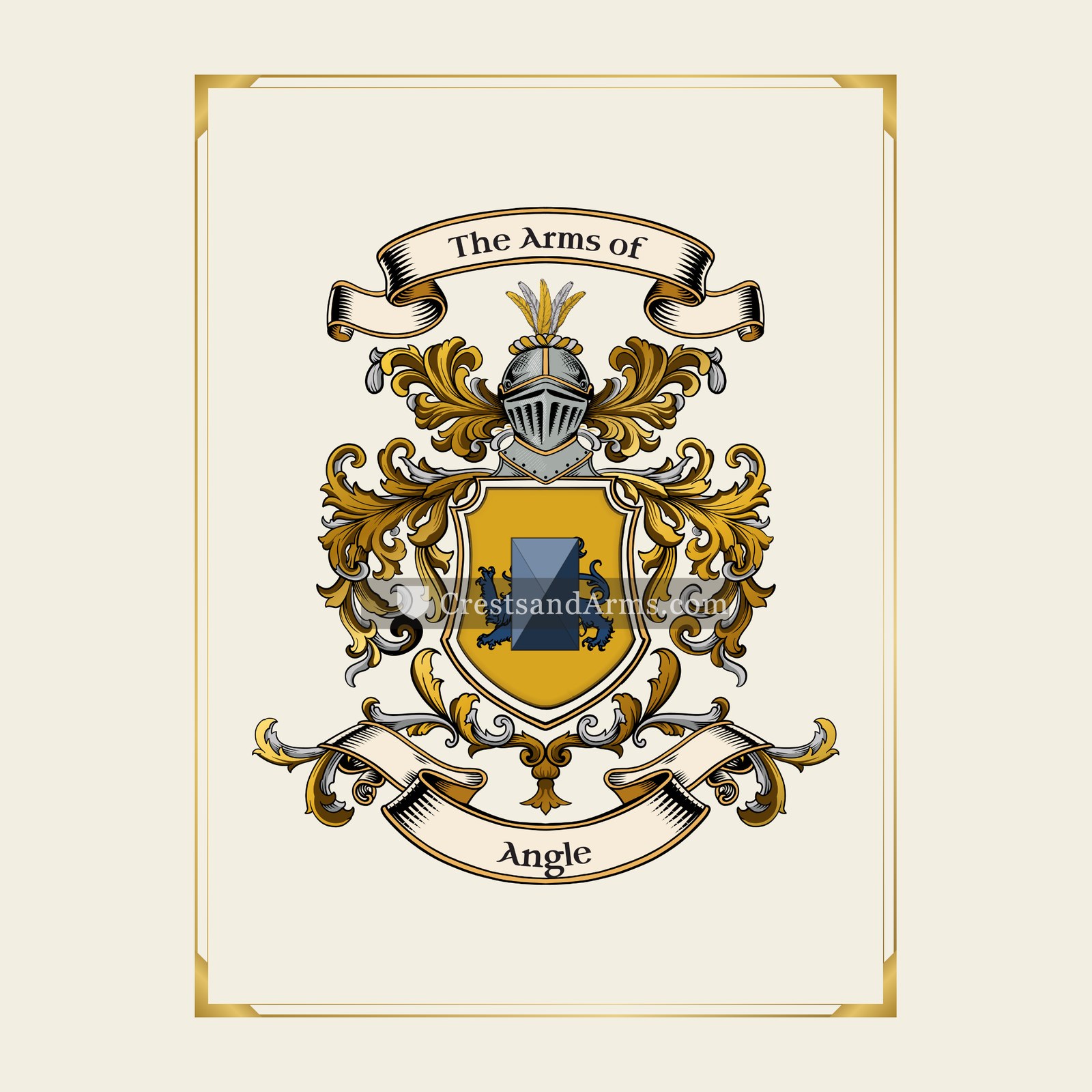 With gold border