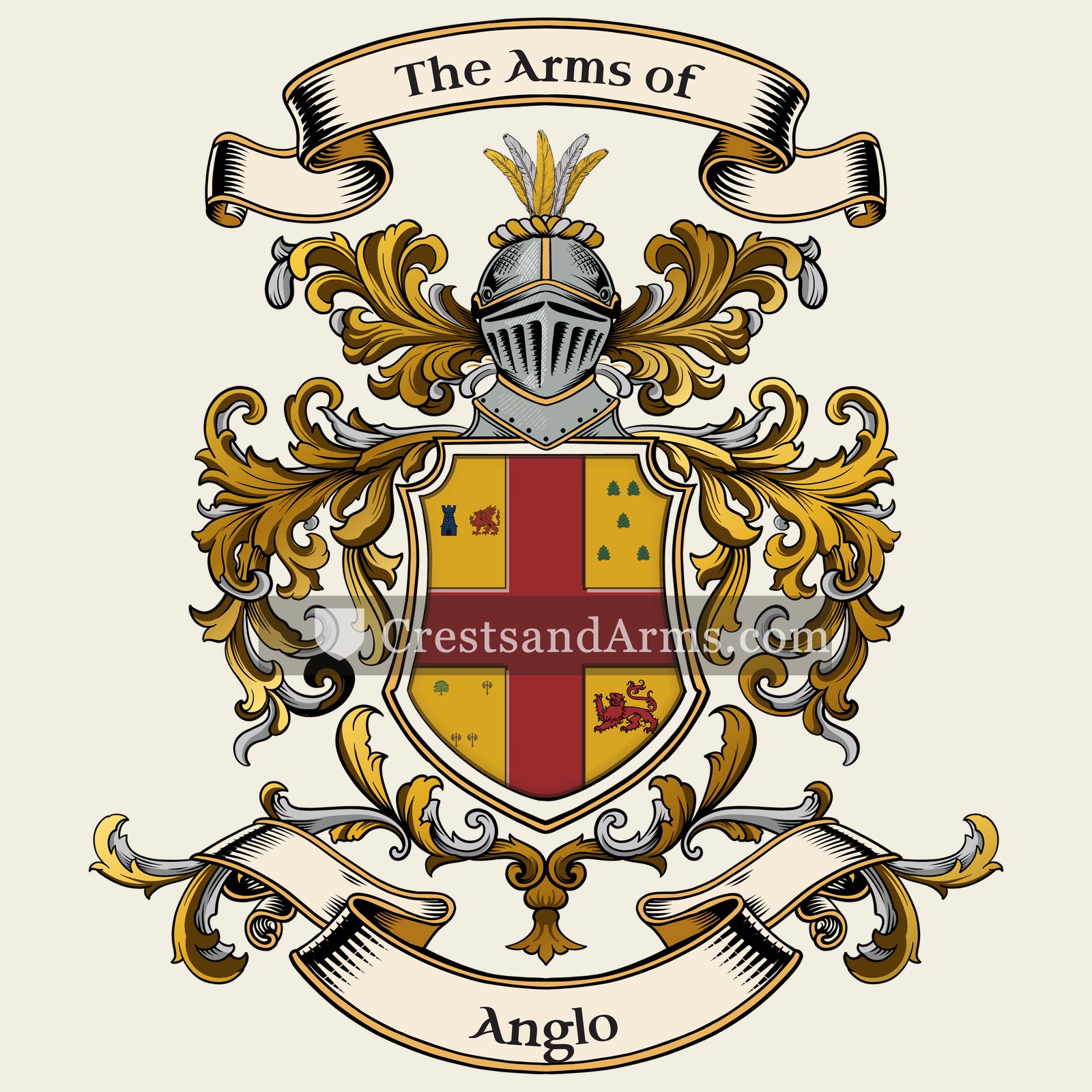 The Anglo coat of arms, drawn from the recorded blazon