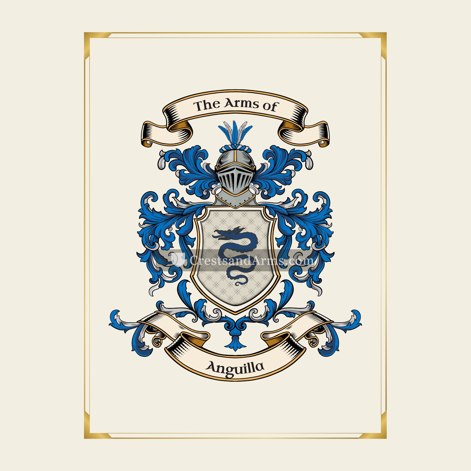With gold border