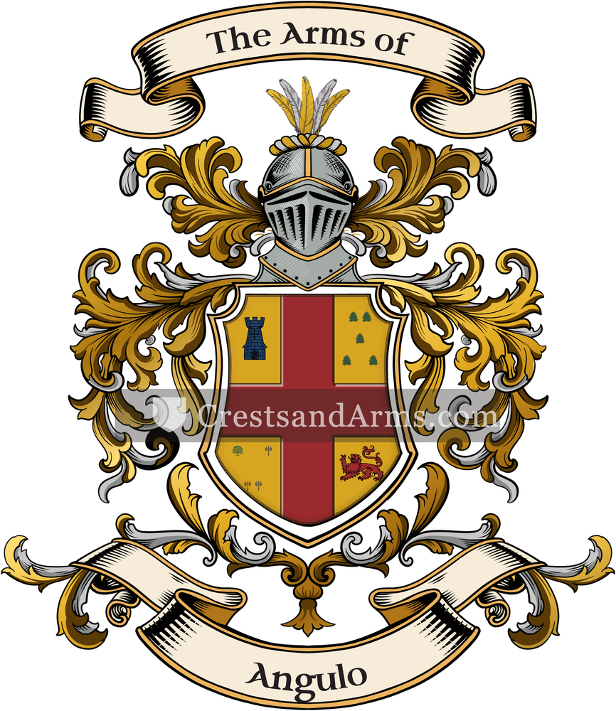 The Angulo coat of arms, drawn from the recorded blazon