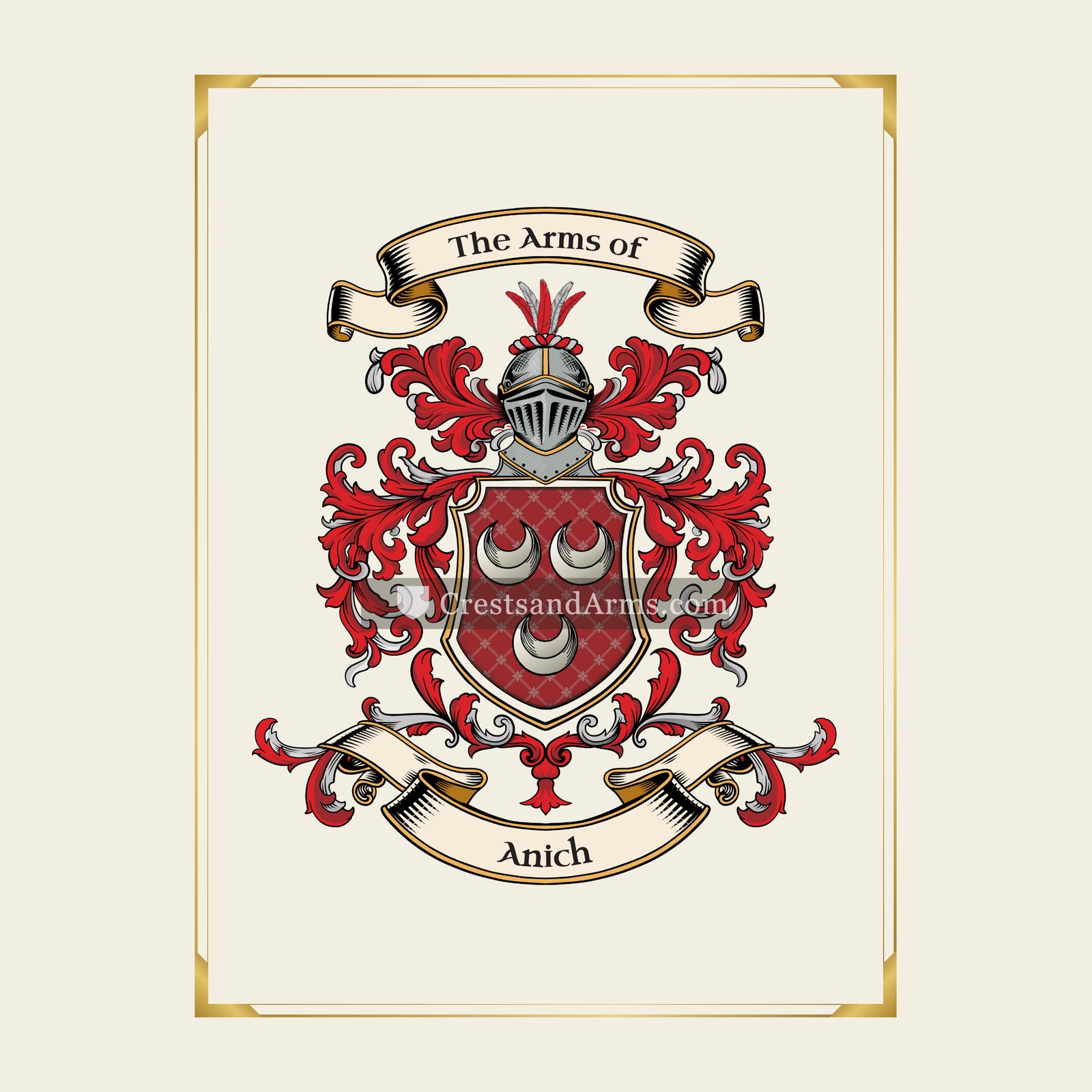 With gold border