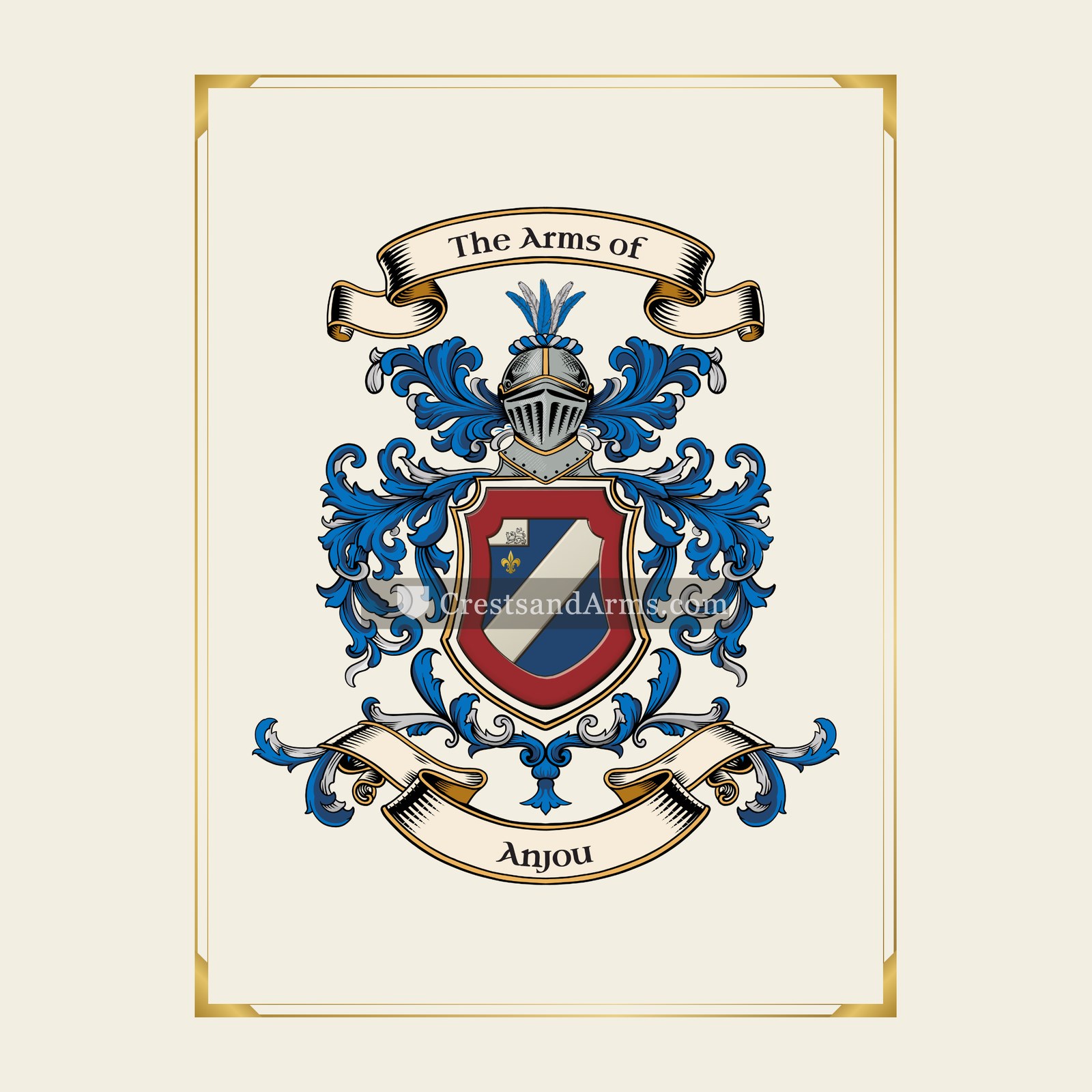 With gold border