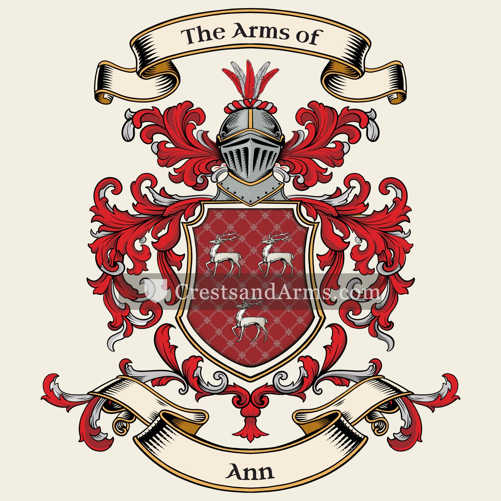 The Ann coat of arms, drawn from the recorded blazon