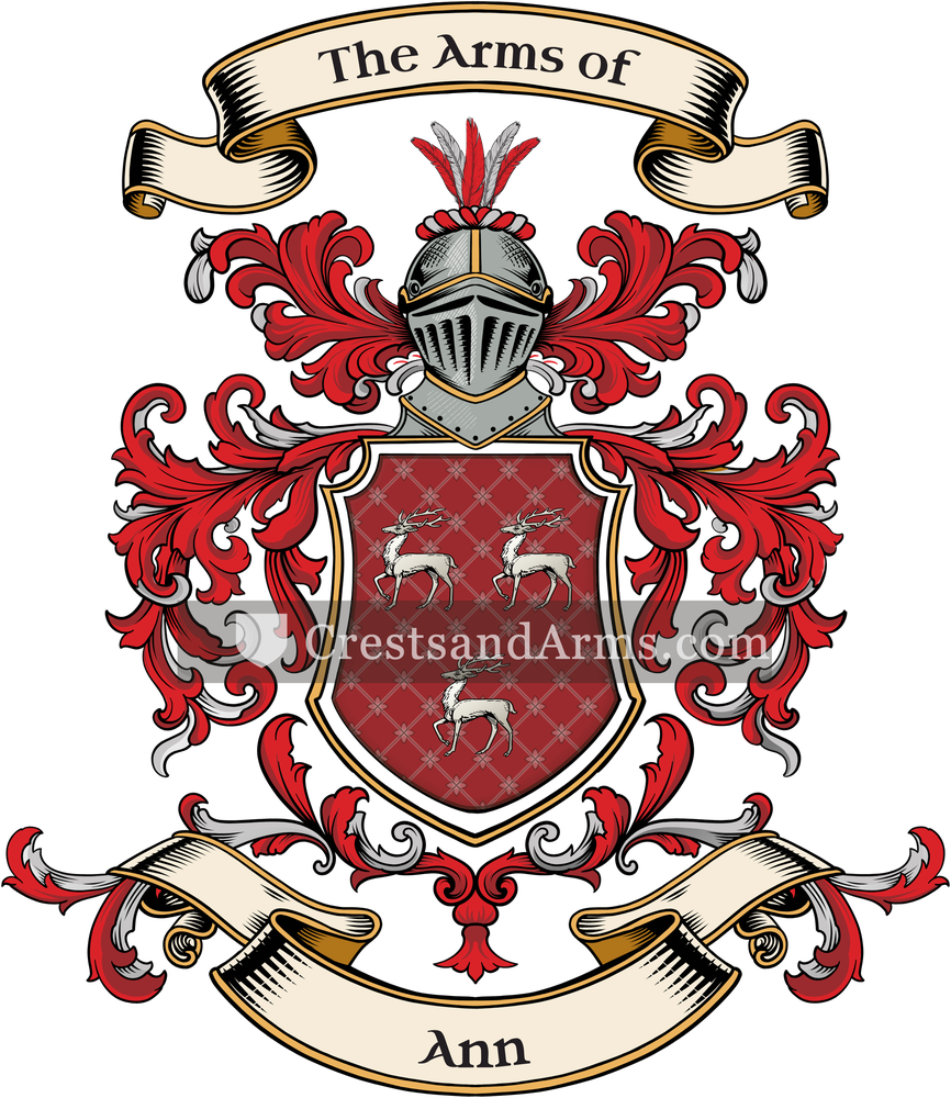 The Ann coat of arms, drawn from the recorded blazon