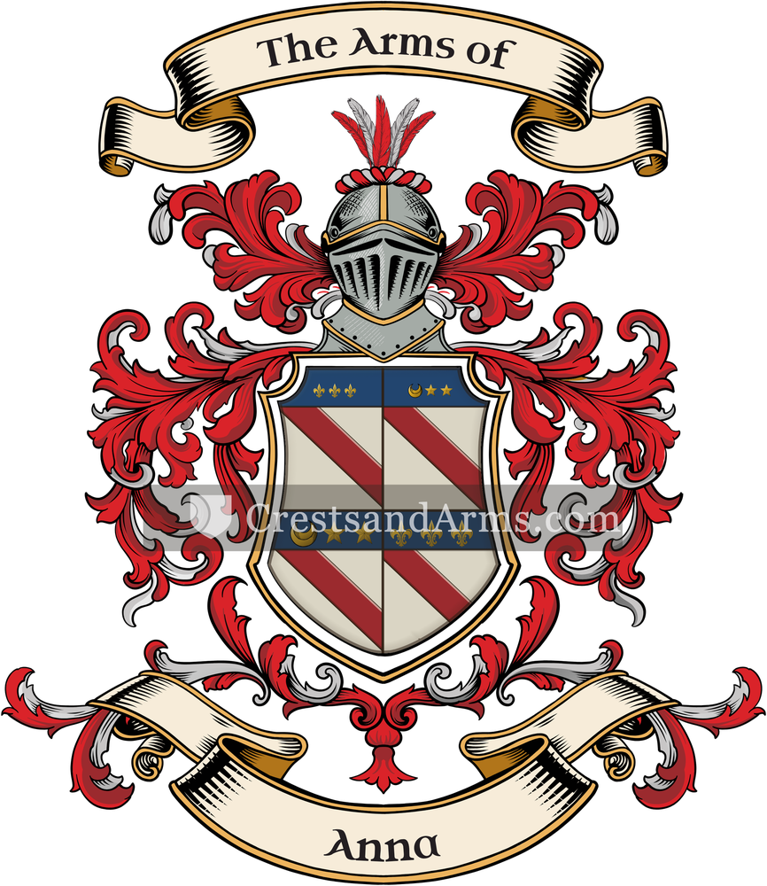 The Anna coat of arms, drawn from the recorded blazon
