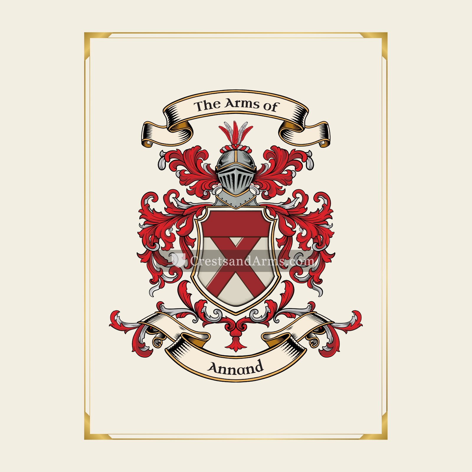With gold border