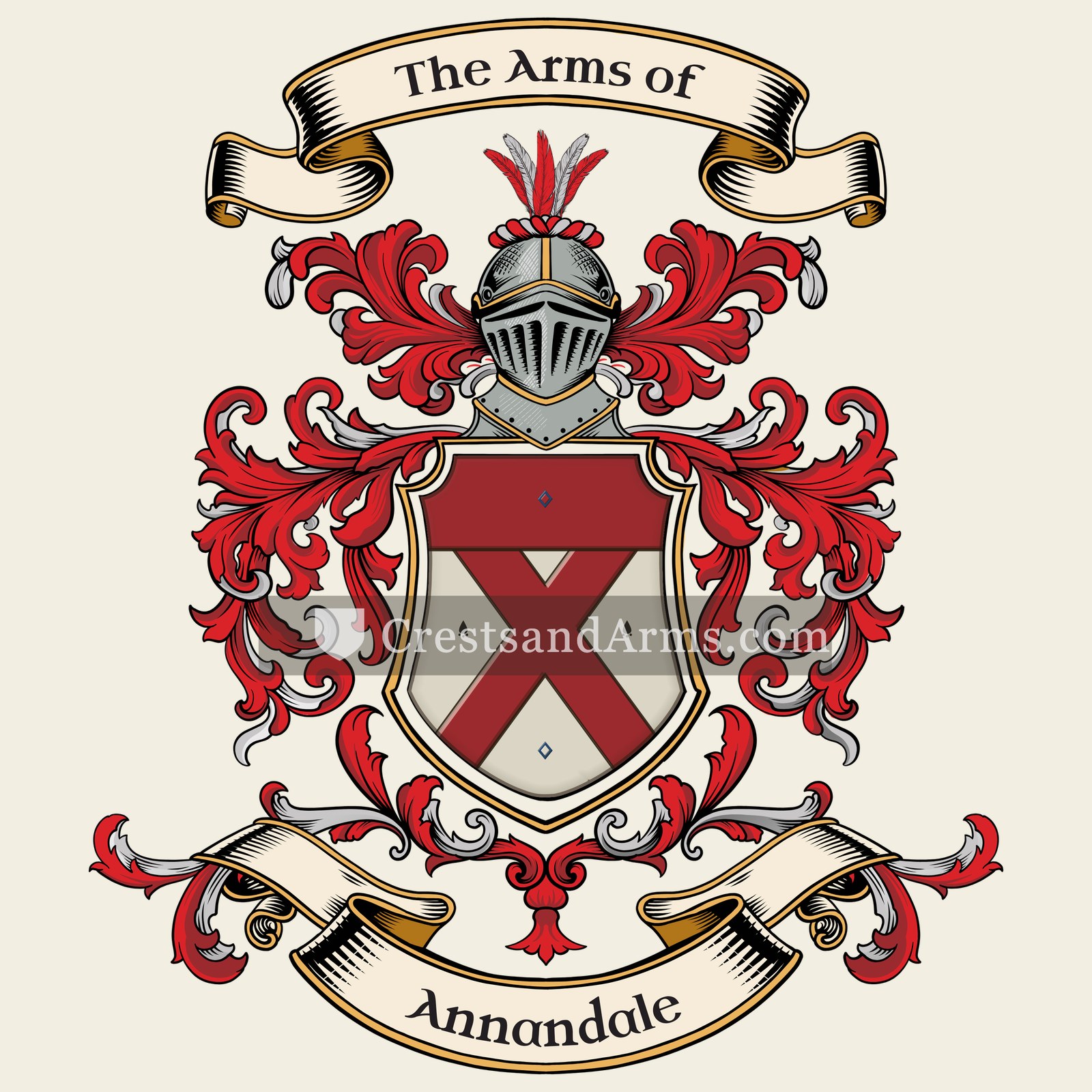 The Annandale coat of arms, drawn from the recorded blazon
