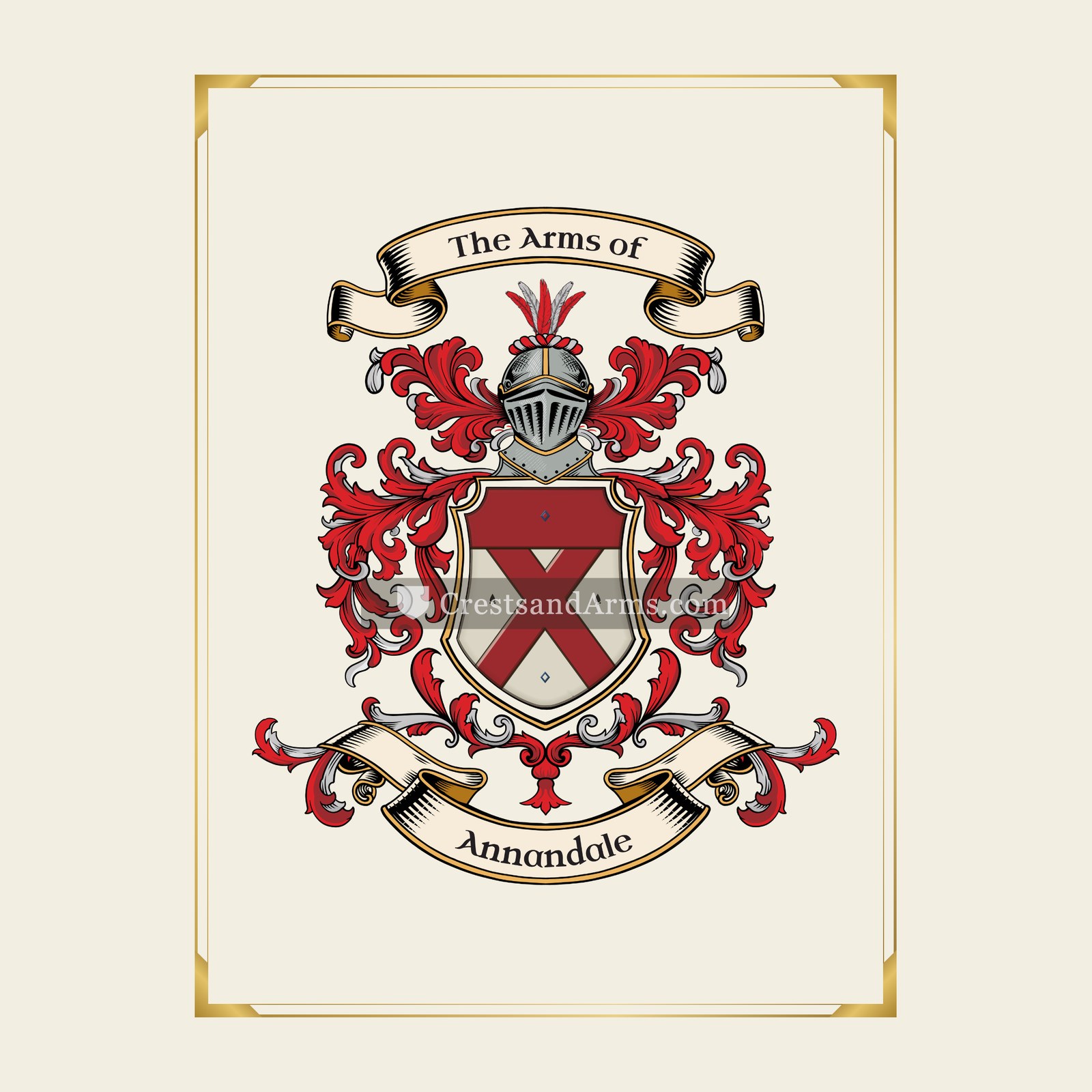 With gold border