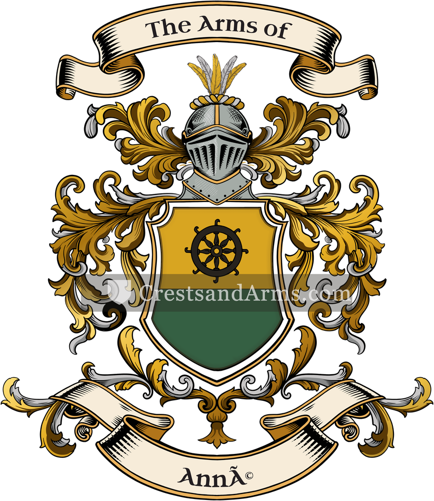 The Anné coat of arms, drawn from the recorded blazon